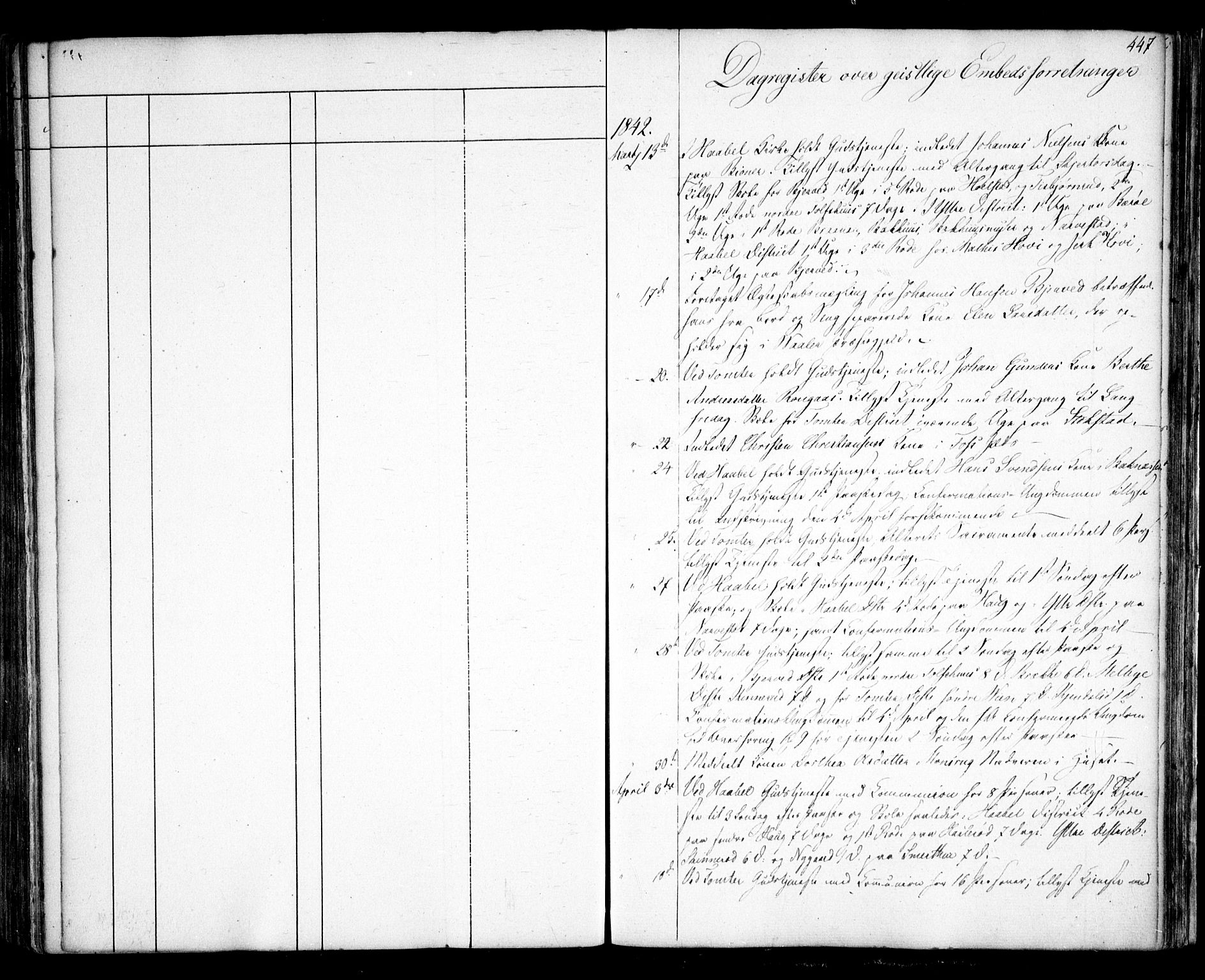 Hobøl prestekontor Kirkebøker, SAO/A-2002/F/Fa/L0003: Parish register (official) no. I 3, 1842-1864, p. 447