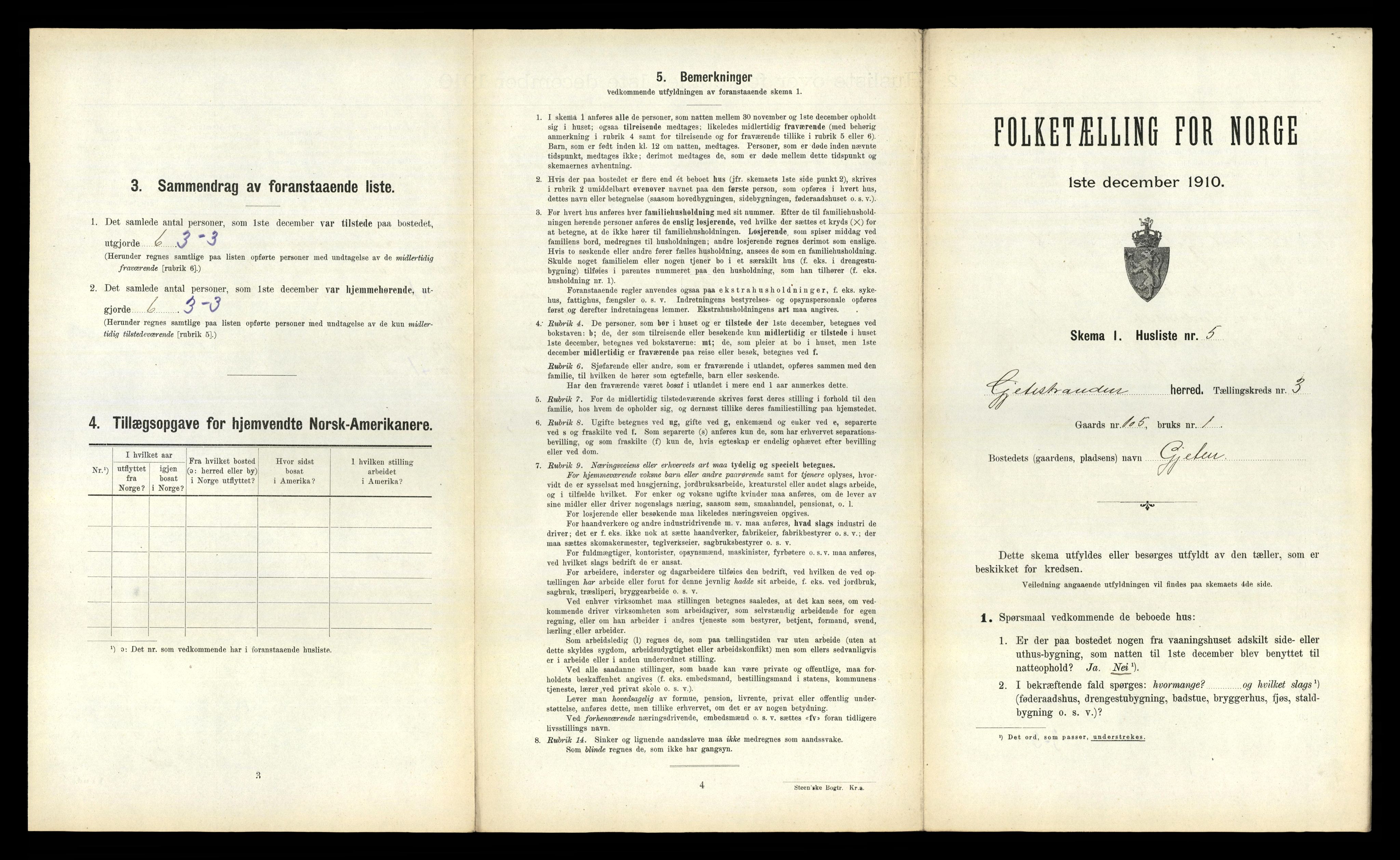 RA, 1910 census for Geitastrand, 1910, p. 190