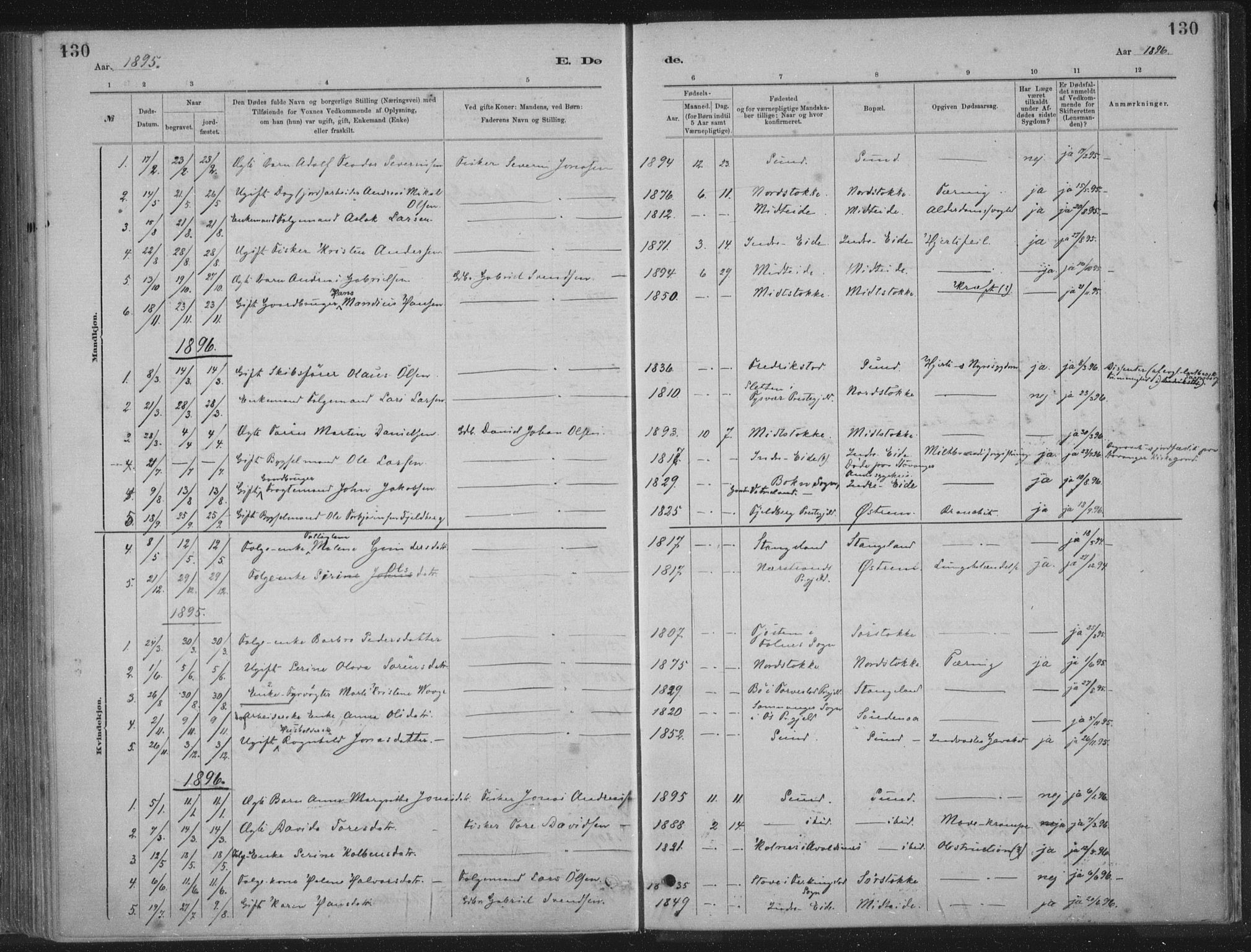 Kopervik sokneprestkontor, SAST/A-101850/H/Ha/Haa/L0002: Parish register (official) no. A 2, 1880-1912, p. 130