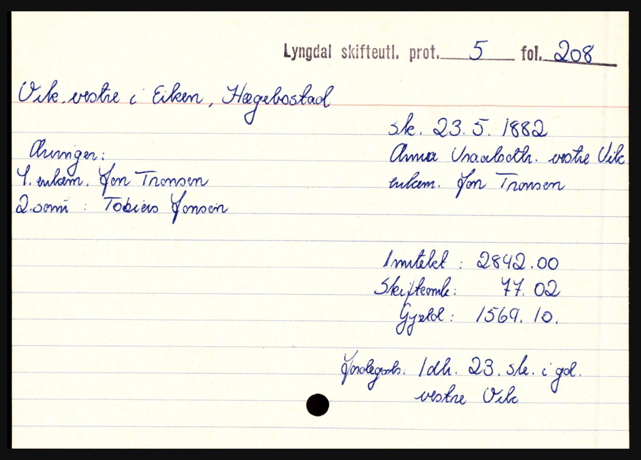 Lyngdal sorenskriveri, SAK/1221-0004/H, p. 12871