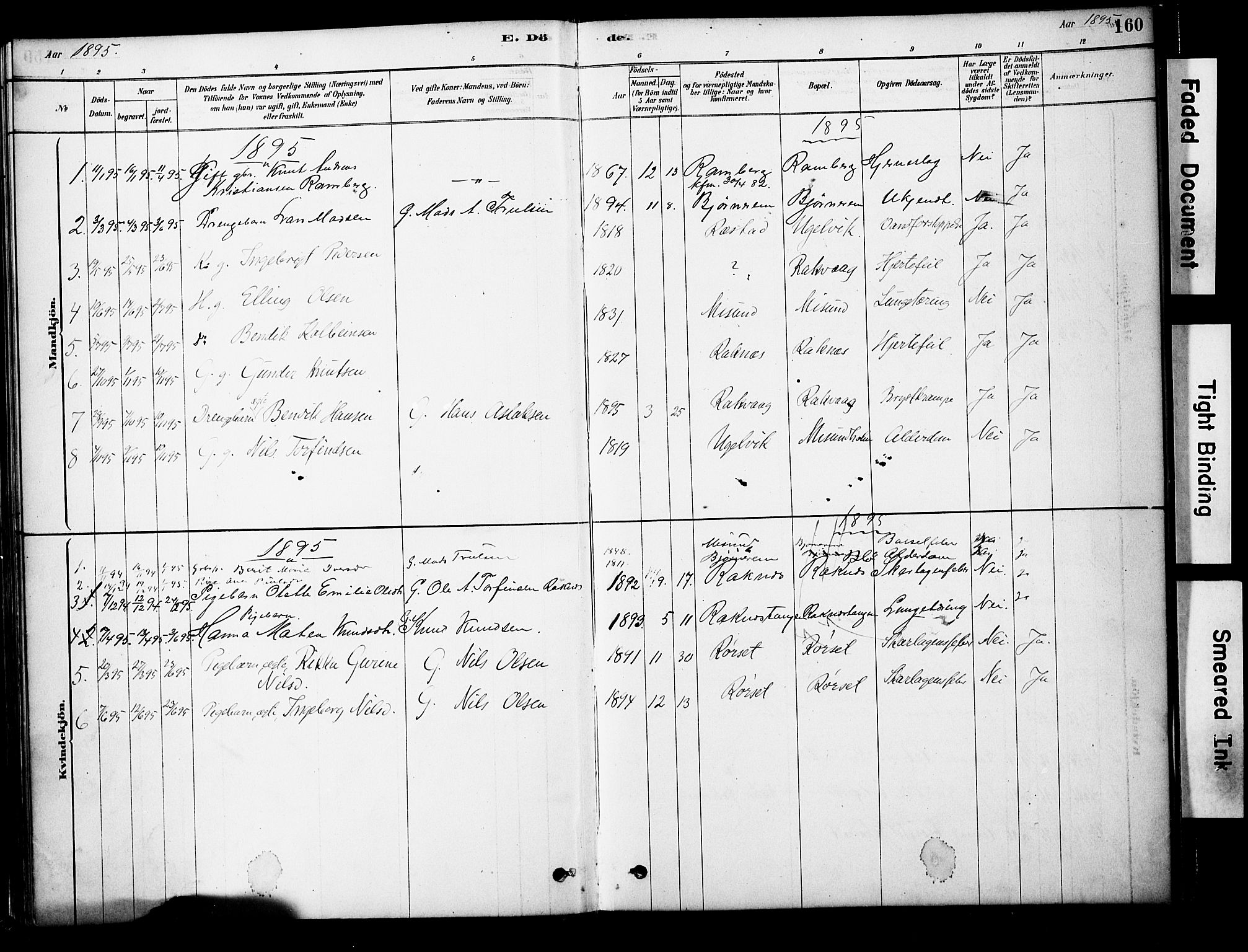 Ministerialprotokoller, klokkerbøker og fødselsregistre - Møre og Romsdal, AV/SAT-A-1454/563/L0736: Parish register (official) no. 563A01, 1878-1903, p. 160