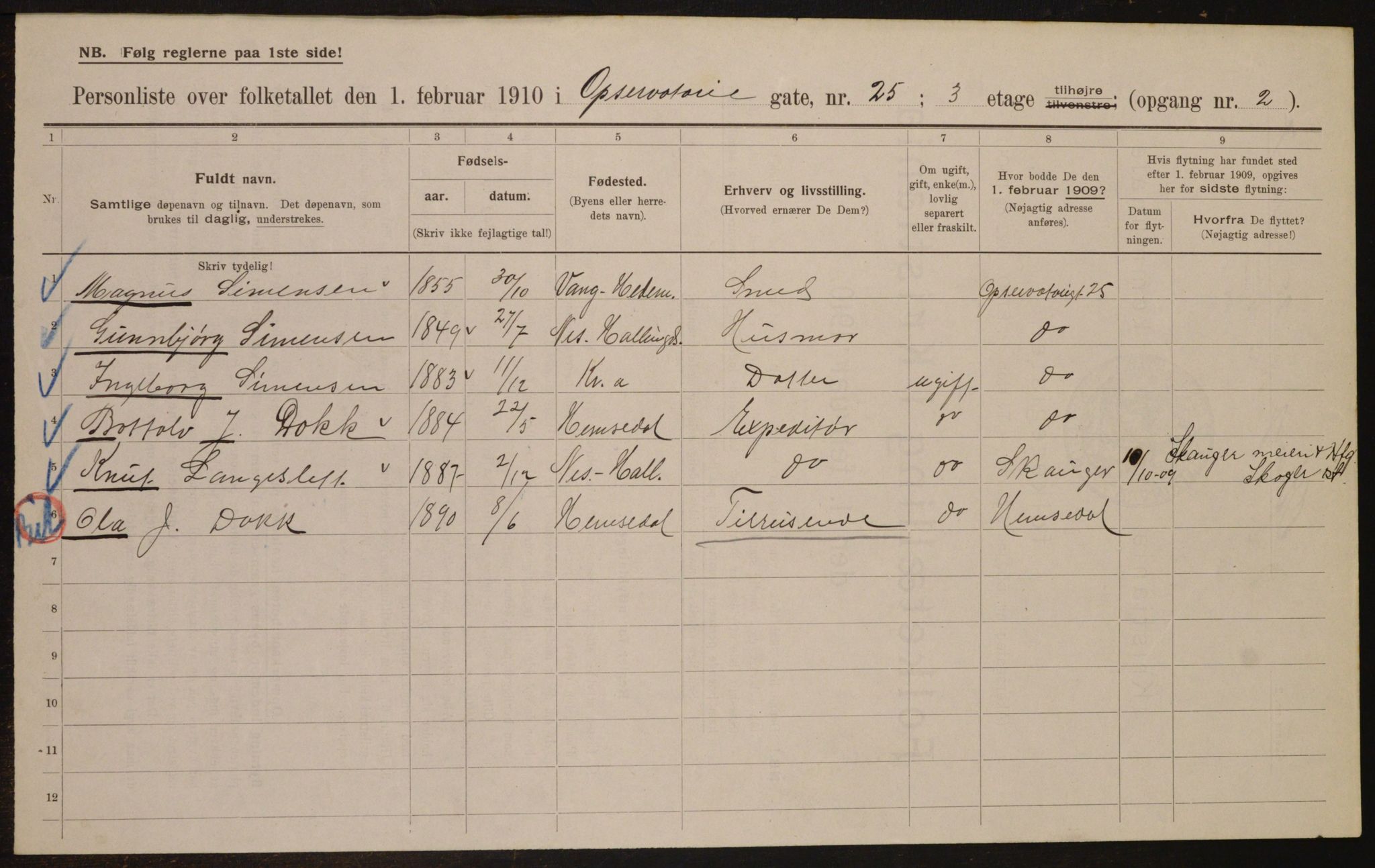 OBA, Municipal Census 1910 for Kristiania, 1910, p. 71782