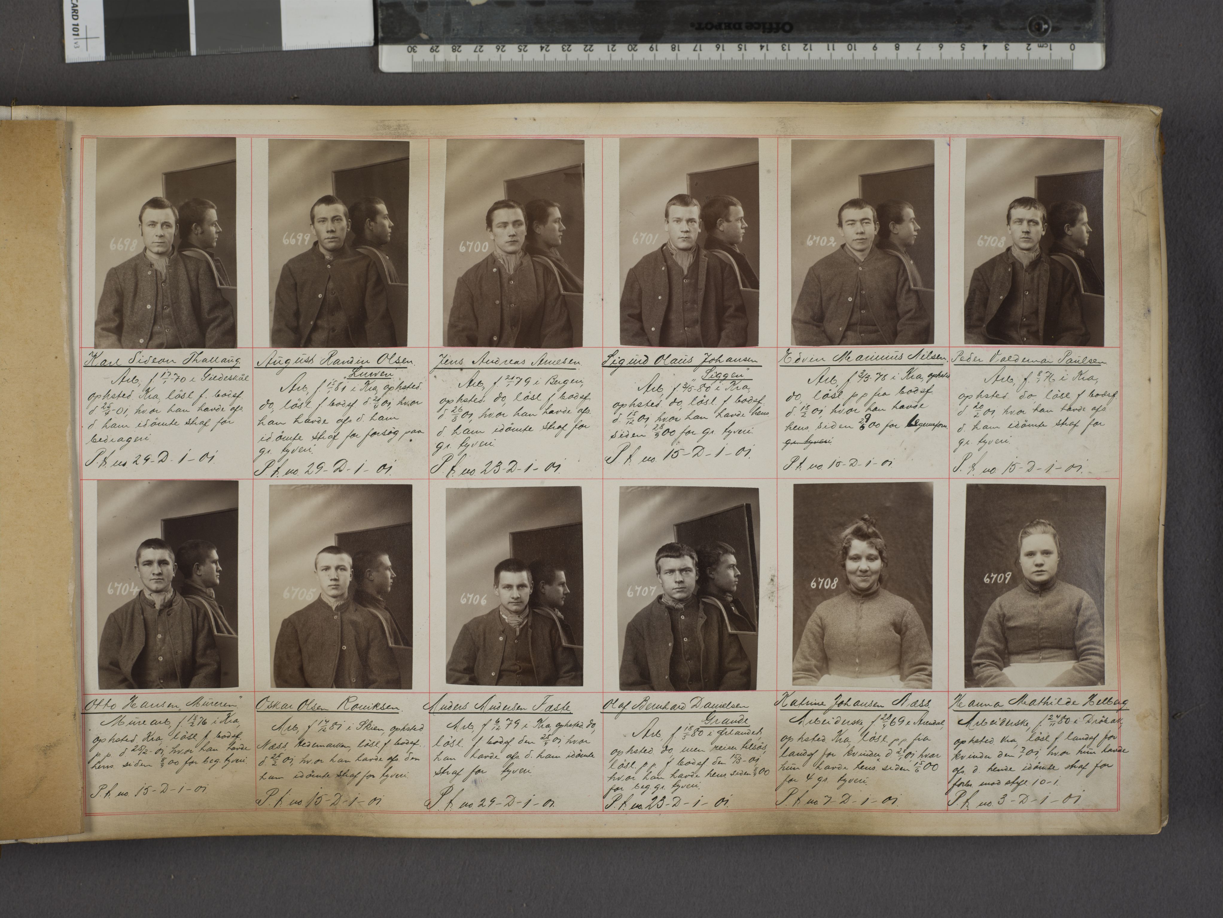 Oslo politikammer, Kriminalavdelingen, AV/SAO-A-11137/U/Ua/L0007: Forbryteralbum, 1901-1902, p. 1