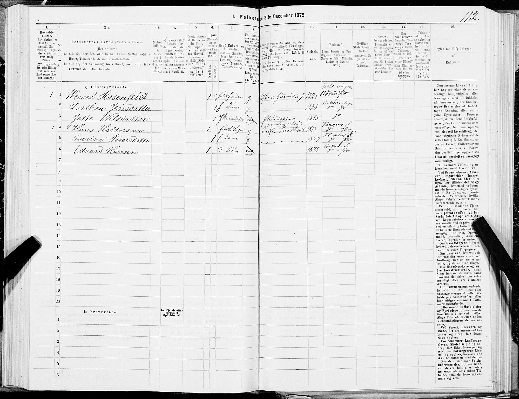 SAT, 1875 census for 1860P Buksnes, 1875, p. 1112