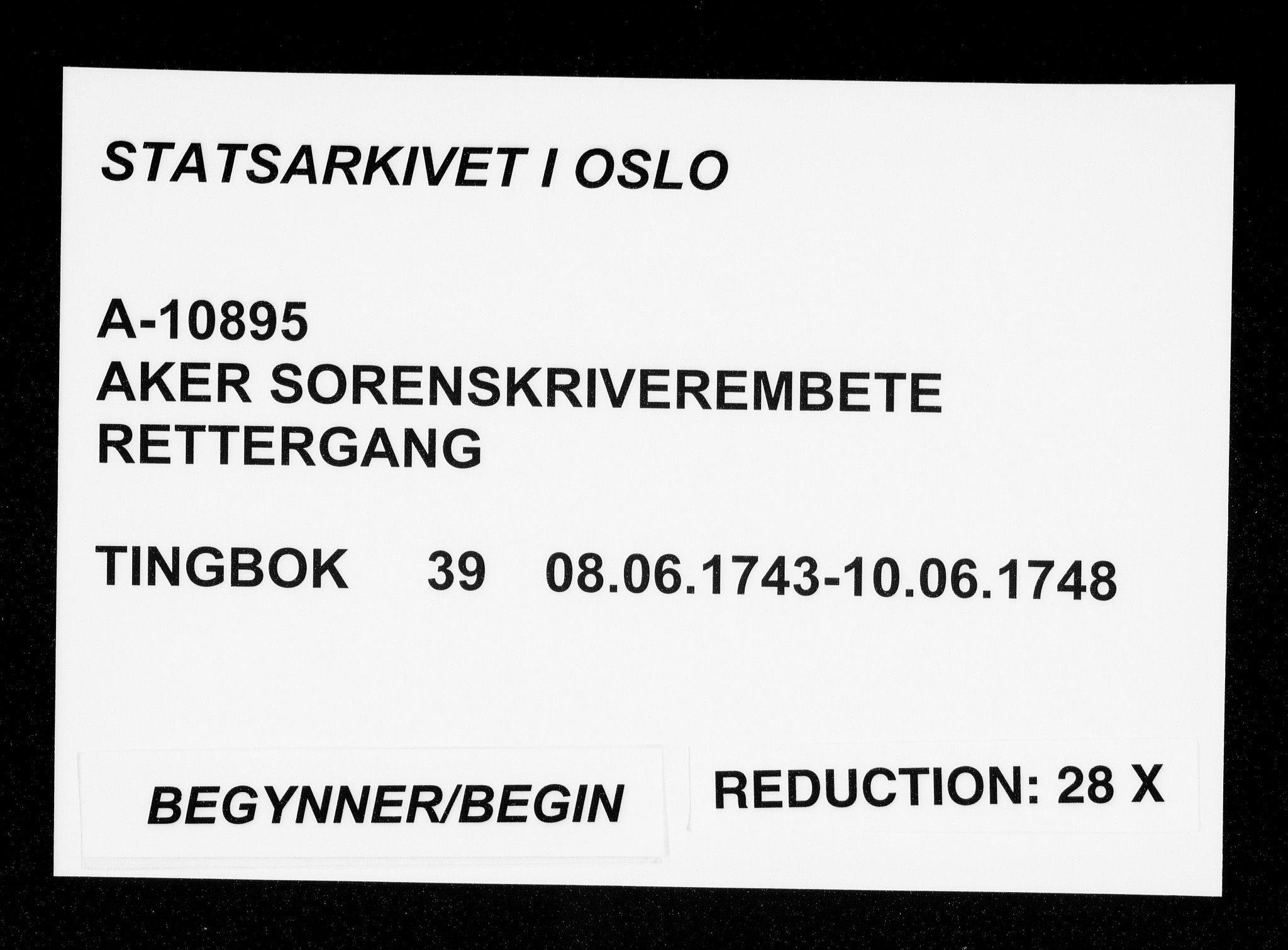 Aker sorenskriveri, AV/SAO-A-10895/F/Fb/L0039: Tingbok, 1743-1748