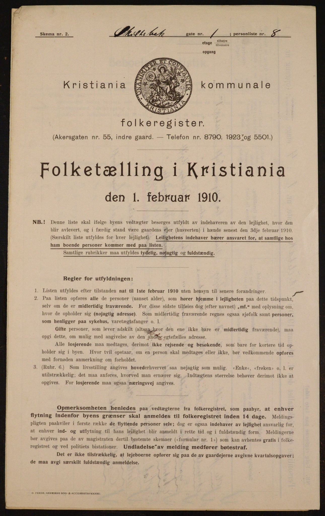 OBA, Municipal Census 1910 for Kristiania, 1910, p. 91033