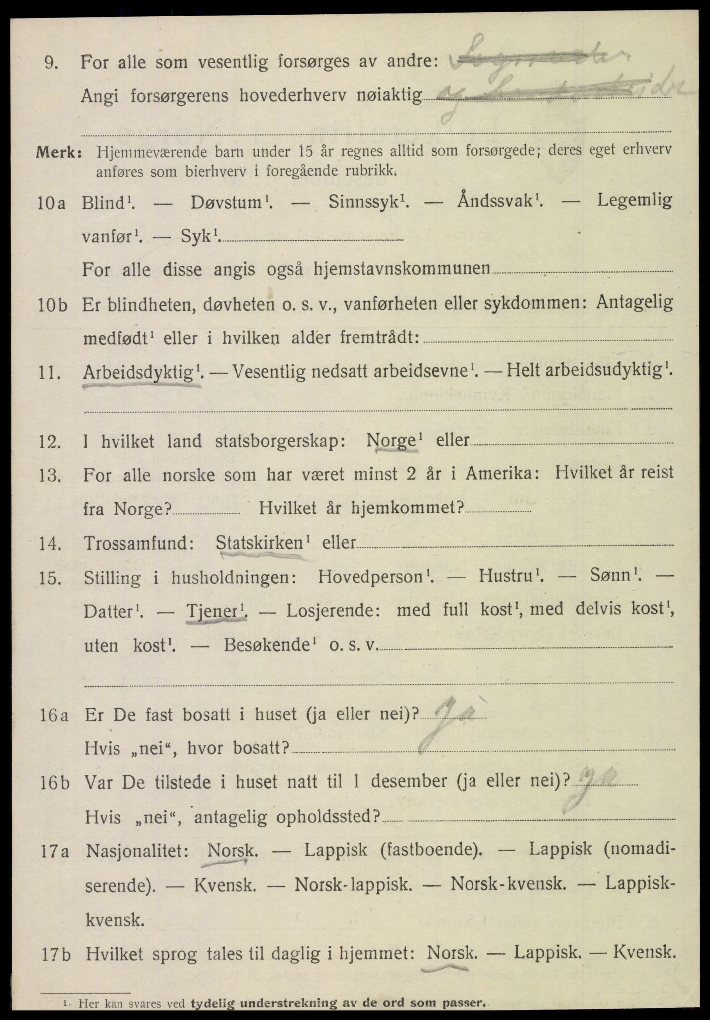 SAT, 1920 census for Vefsn, 1920, p. 10634