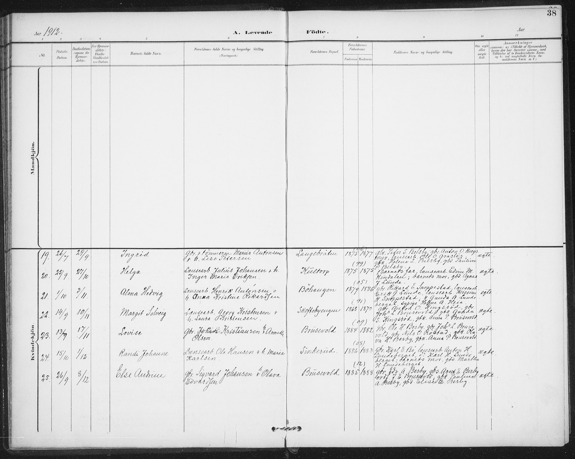 Varteig prestekontor Kirkebøker, AV/SAO-A-10447a/F/Fa/L0003: Parish register (official) no. 3, 1899-1919, p. 38