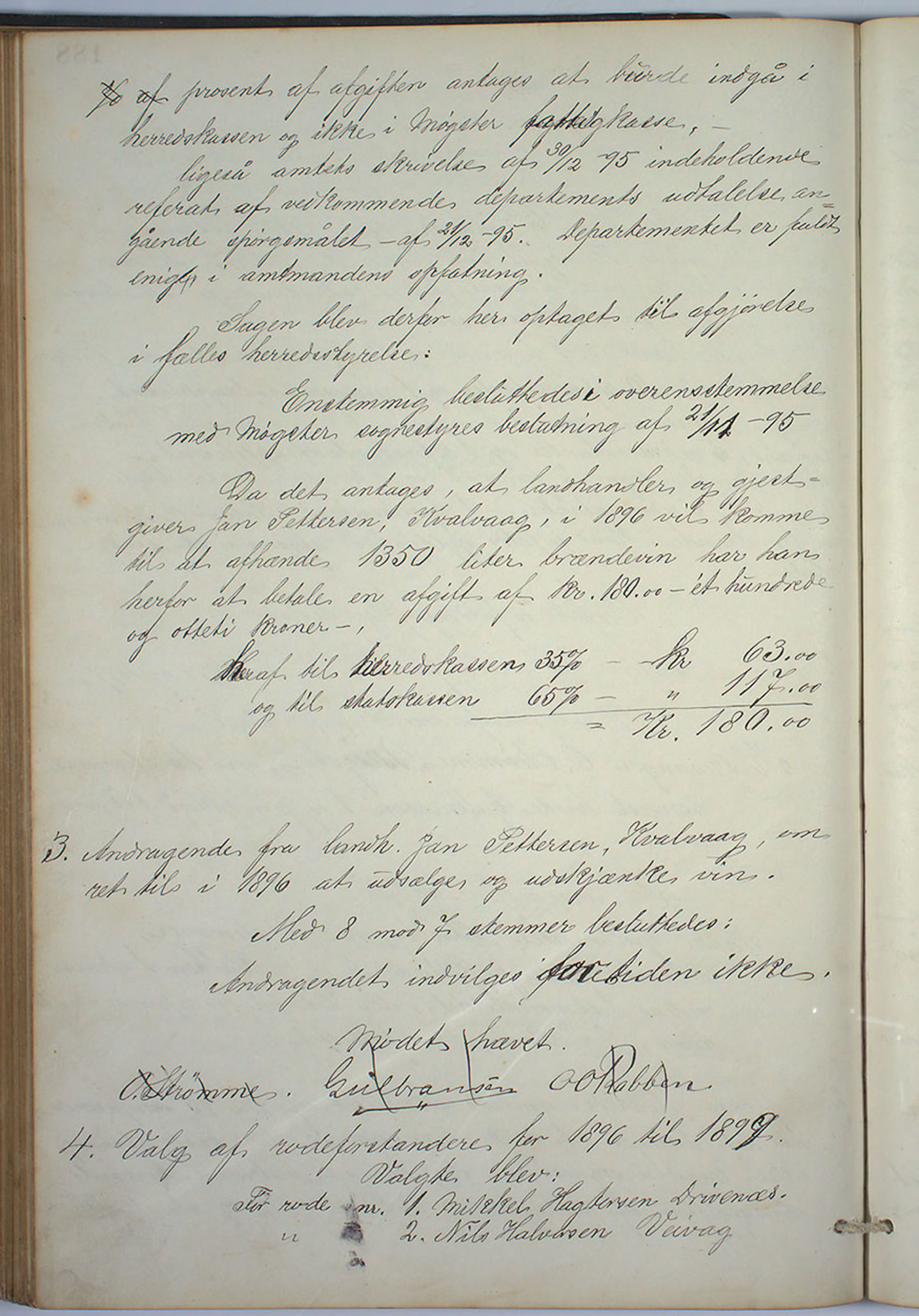 Austevoll kommune. Formannskapet, IKAH/1244-021/A/Aa/L0001: Forhandlingsprotokoll for heradstyret, 1886-1900, p. 377