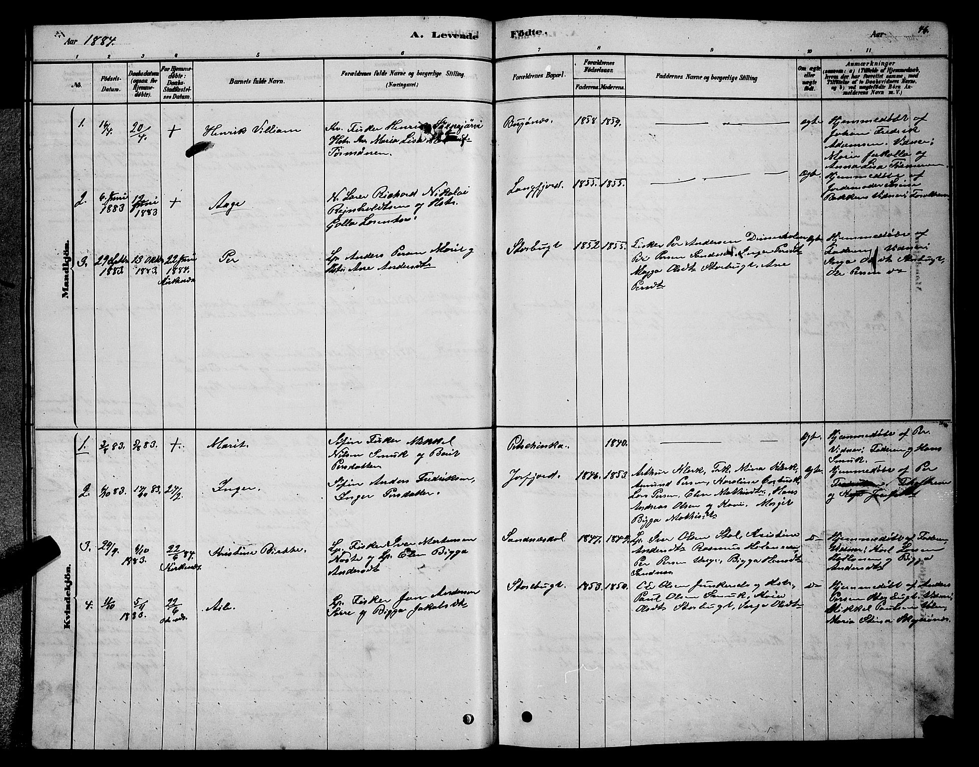 Sør-Varanger sokneprestkontor, AV/SATØ-S-1331/H/Hb/L0003klokker: Parish register (copy) no. 3, 1878-1891, p. 46