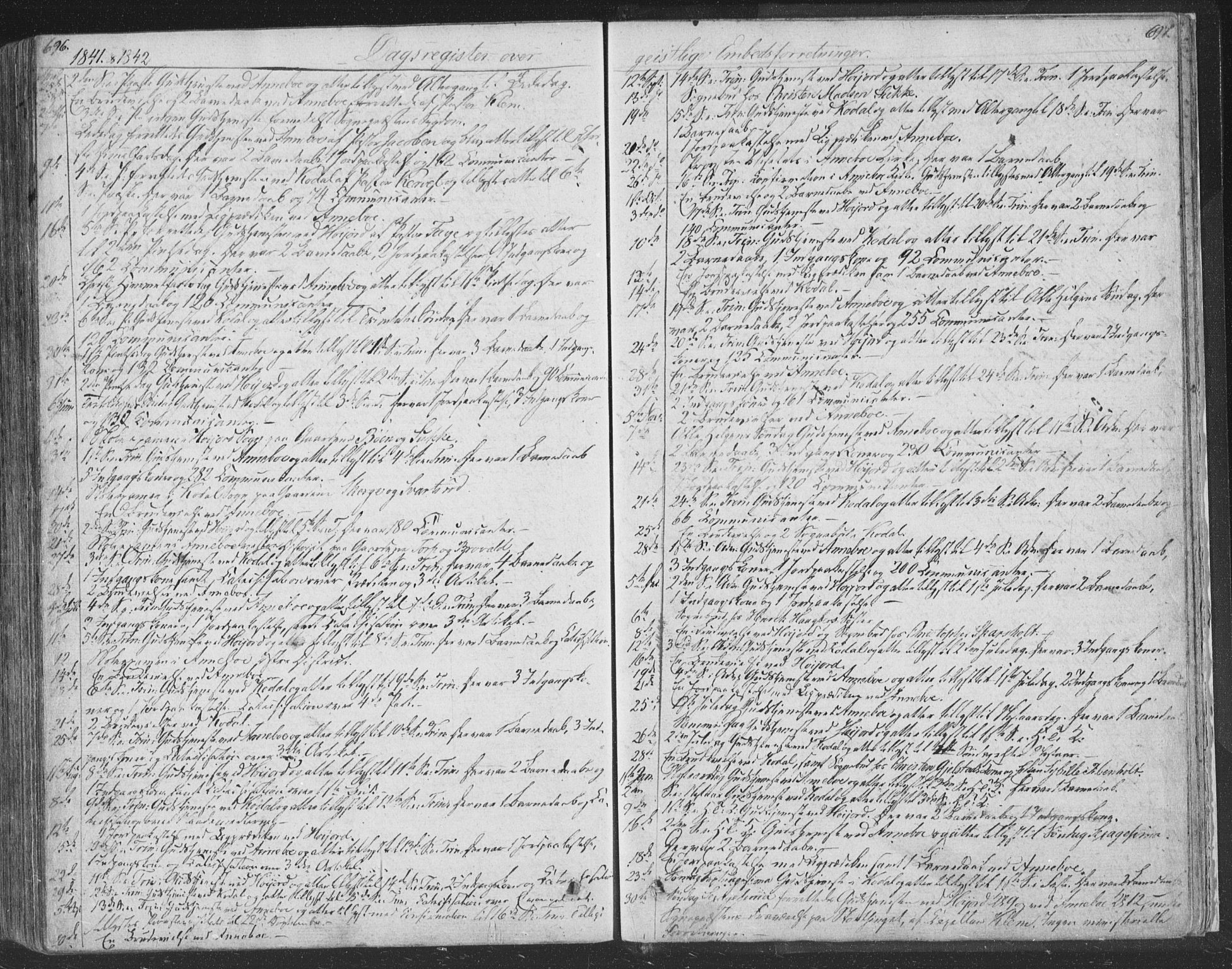 Andebu kirkebøker, AV/SAKO-A-336/F/Fa/L0004: Parish register (official) no. 4, 1829-1856, p. 696-697