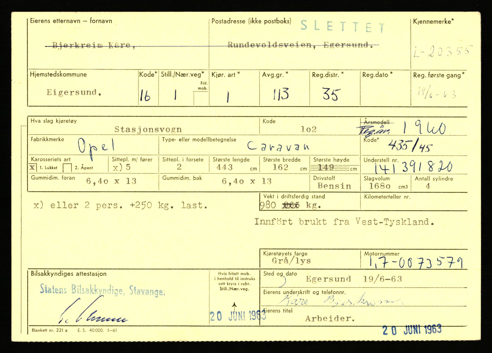 Stavanger trafikkstasjon, AV/SAST-A-101942/0/F/L0036: L-20000 - L-20499, 1930-1971, p. 1403