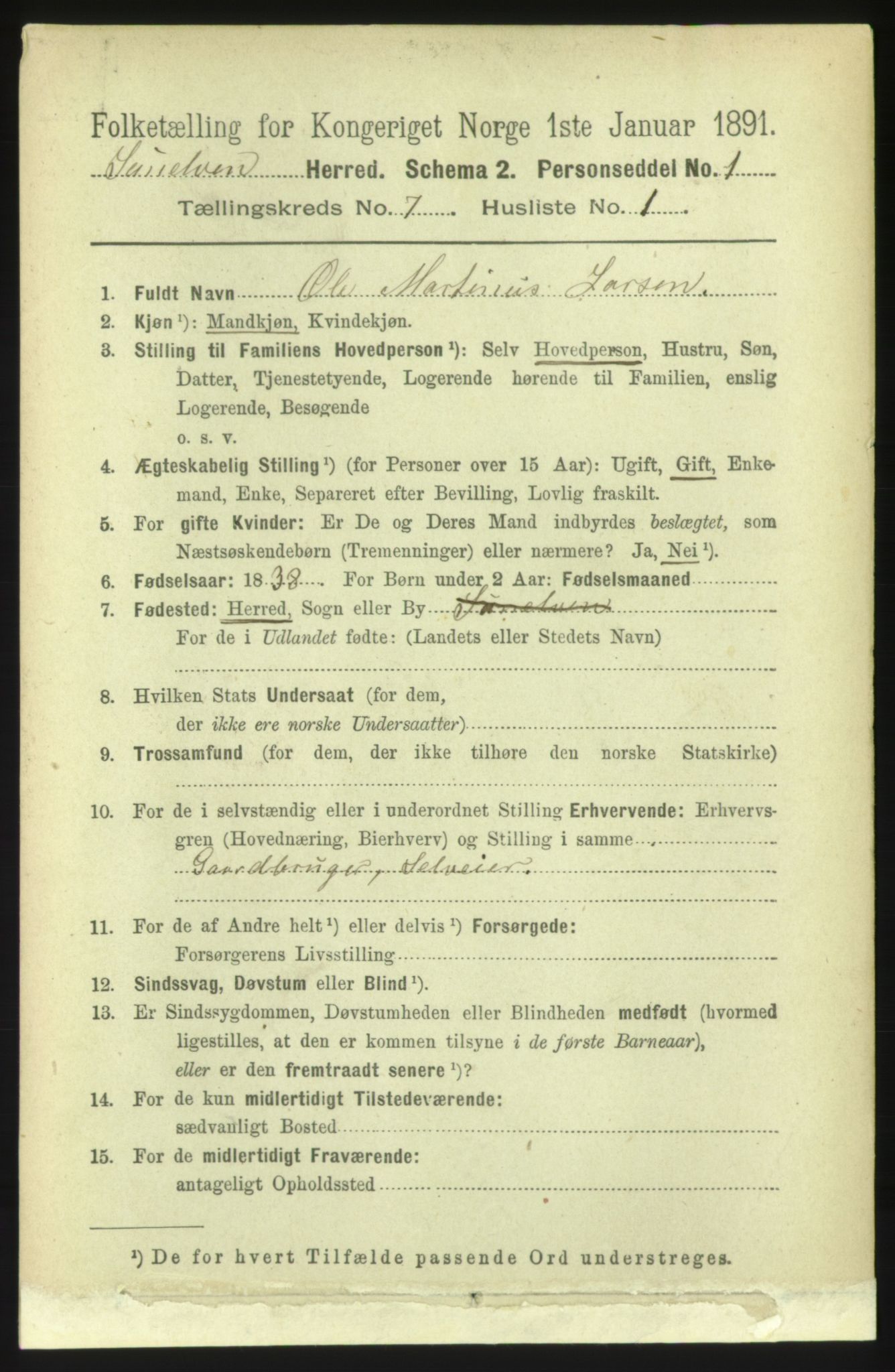 RA, 1891 census for 1523 Sunnylven, 1891, p. 1765