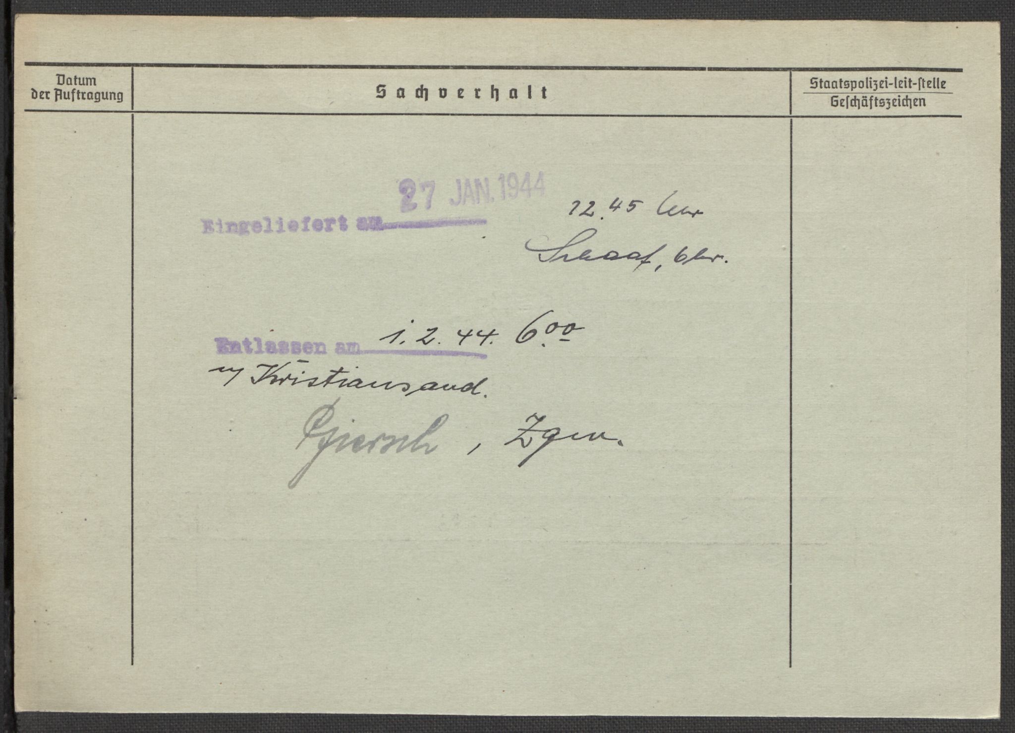 Befehlshaber der Sicherheitspolizei und des SD, AV/RA-RAFA-5969/E/Ea/Eaa/L0001: Register over norske fanger i Møllergata 19: A-Bj, 1940-1945, p. 726