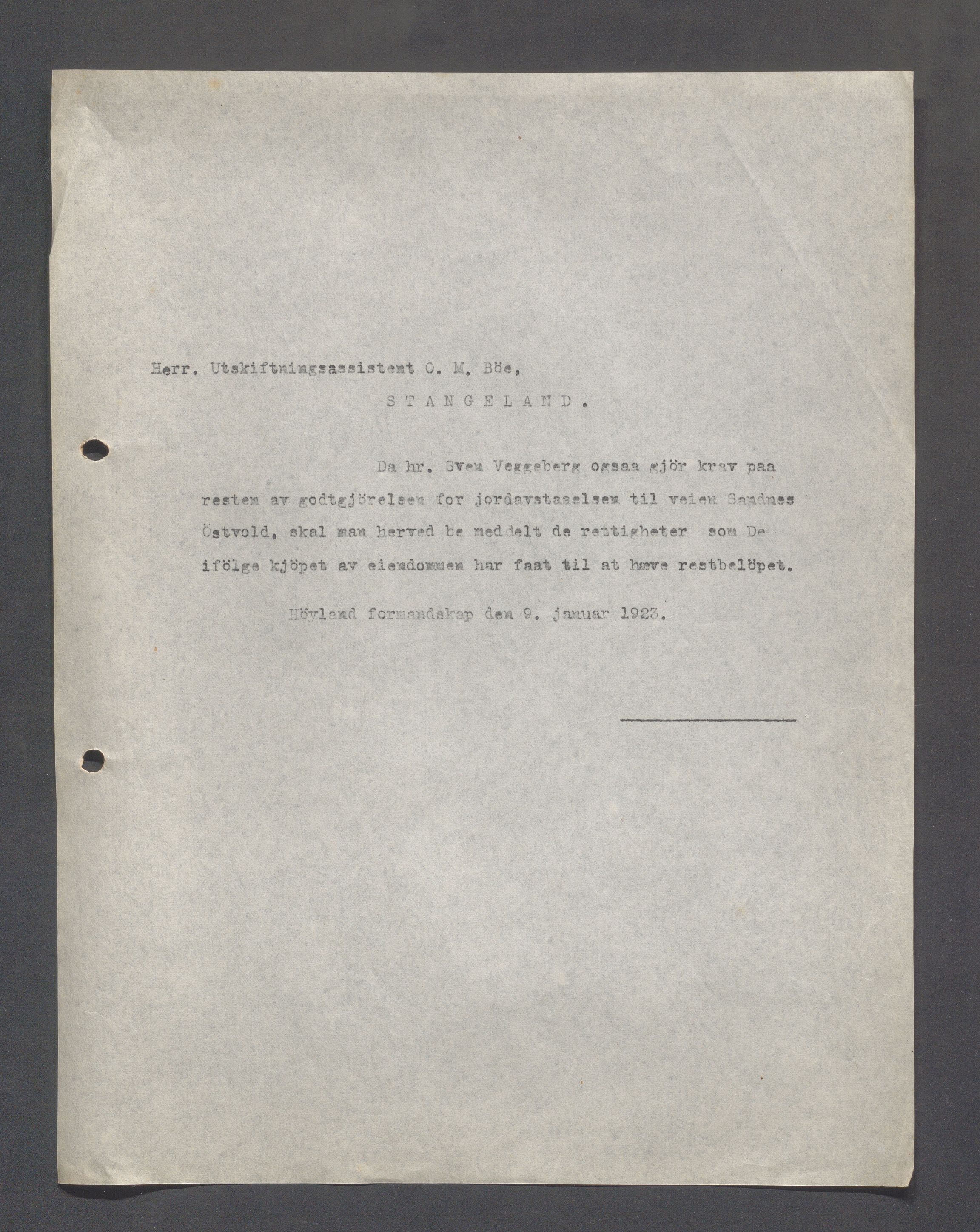 Høyland kommune - Formannskapet, IKAR/K-100046/B/L0006: Kopibok, 1920-1923, p. 59