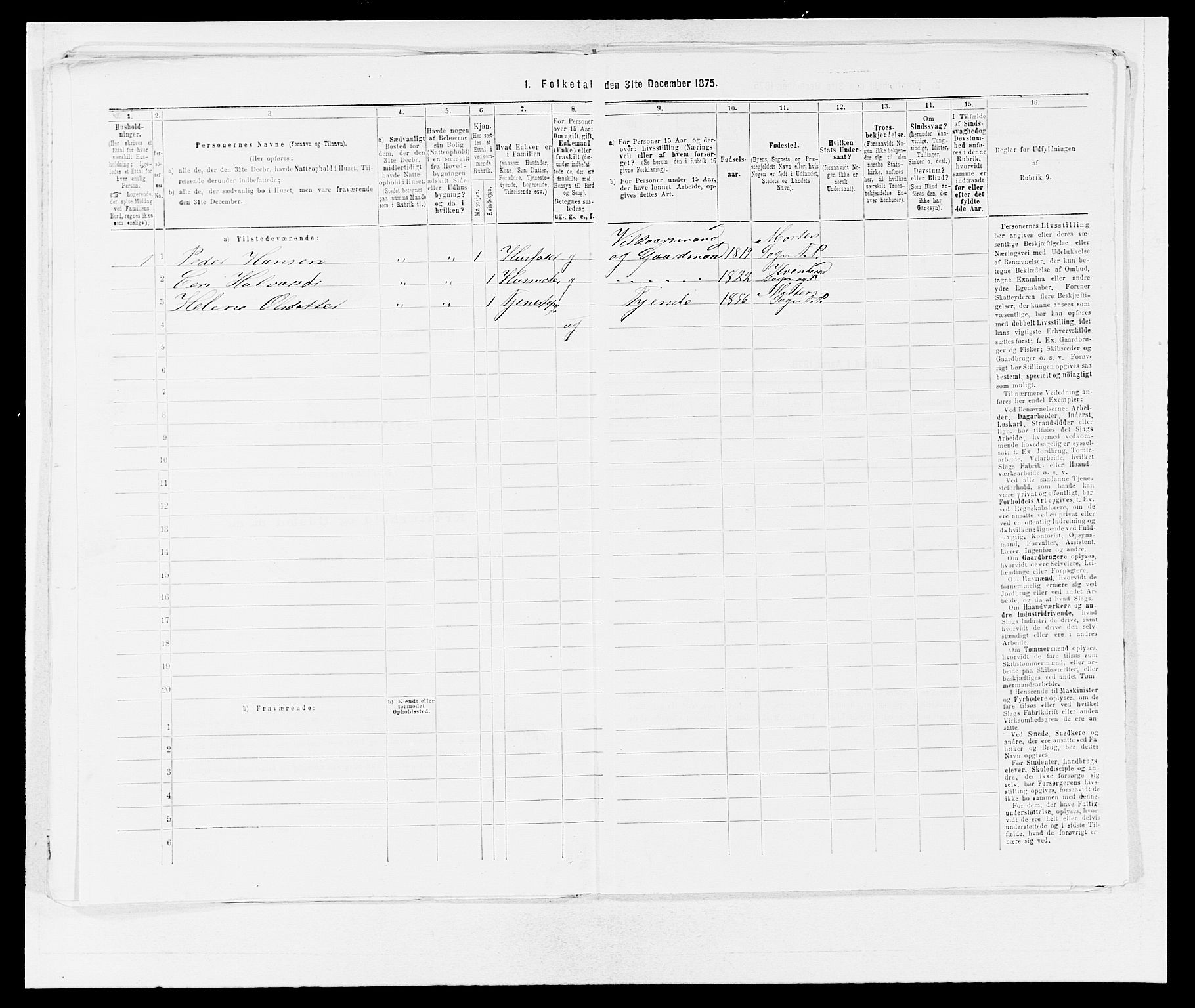 SAB, 1875 census for 1218P Finnås, 1875, p. 507