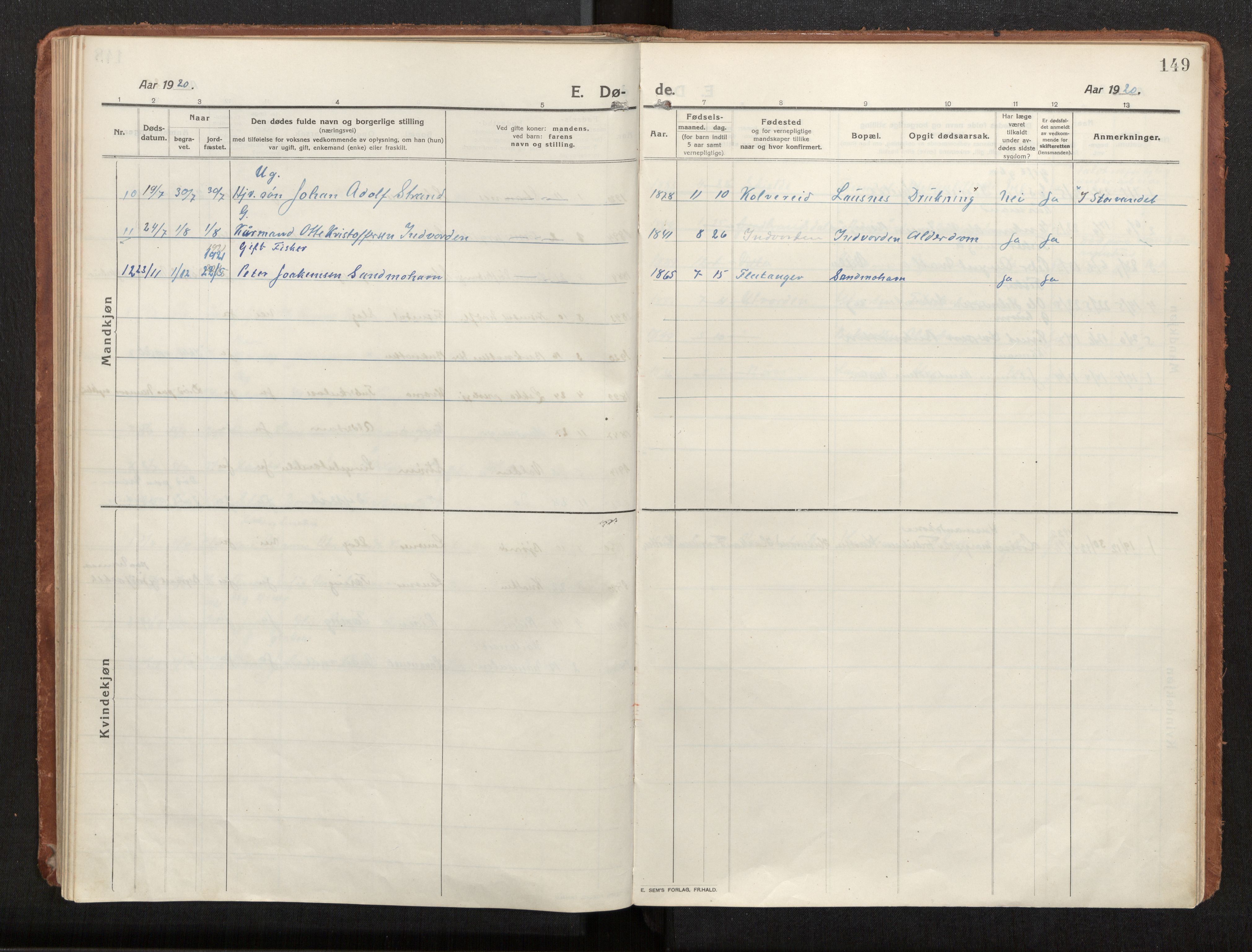 Ministerialprotokoller, klokkerbøker og fødselsregistre - Nord-Trøndelag, AV/SAT-A-1458/772/L0604: Parish register (official) no. 772A02, 1913-1937, p. 149