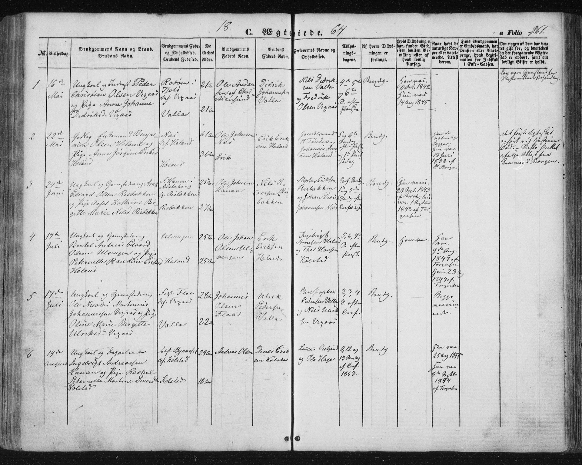 Ministerialprotokoller, klokkerbøker og fødselsregistre - Nordland, AV/SAT-A-1459/816/L0240: Parish register (official) no. 816A06, 1846-1870, p. 261