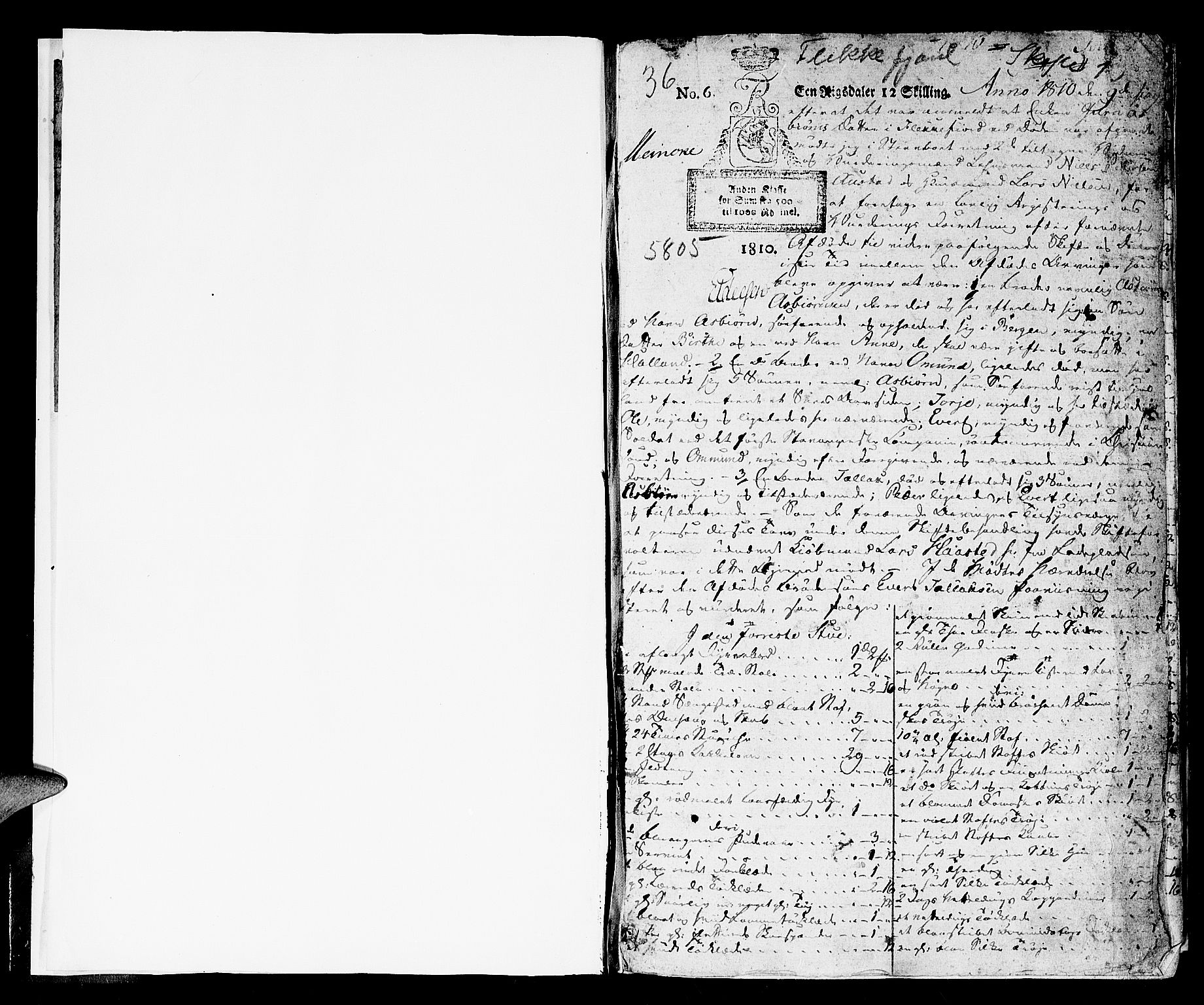 Flekkefjord sorenskriveri, SAK/1221-0001/H/Hc/L0007: Skifteprotokoll nr. 1, med gårdsnavn- og personnavnregister, 1810-1816, p. 0b-1a
