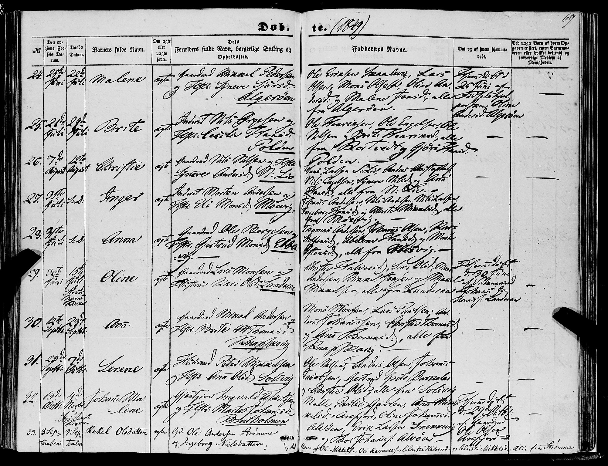 Fjell sokneprestembete, SAB/A-75301/H/Haa: Parish register (official) no. A 2, 1847-1864, p. 69