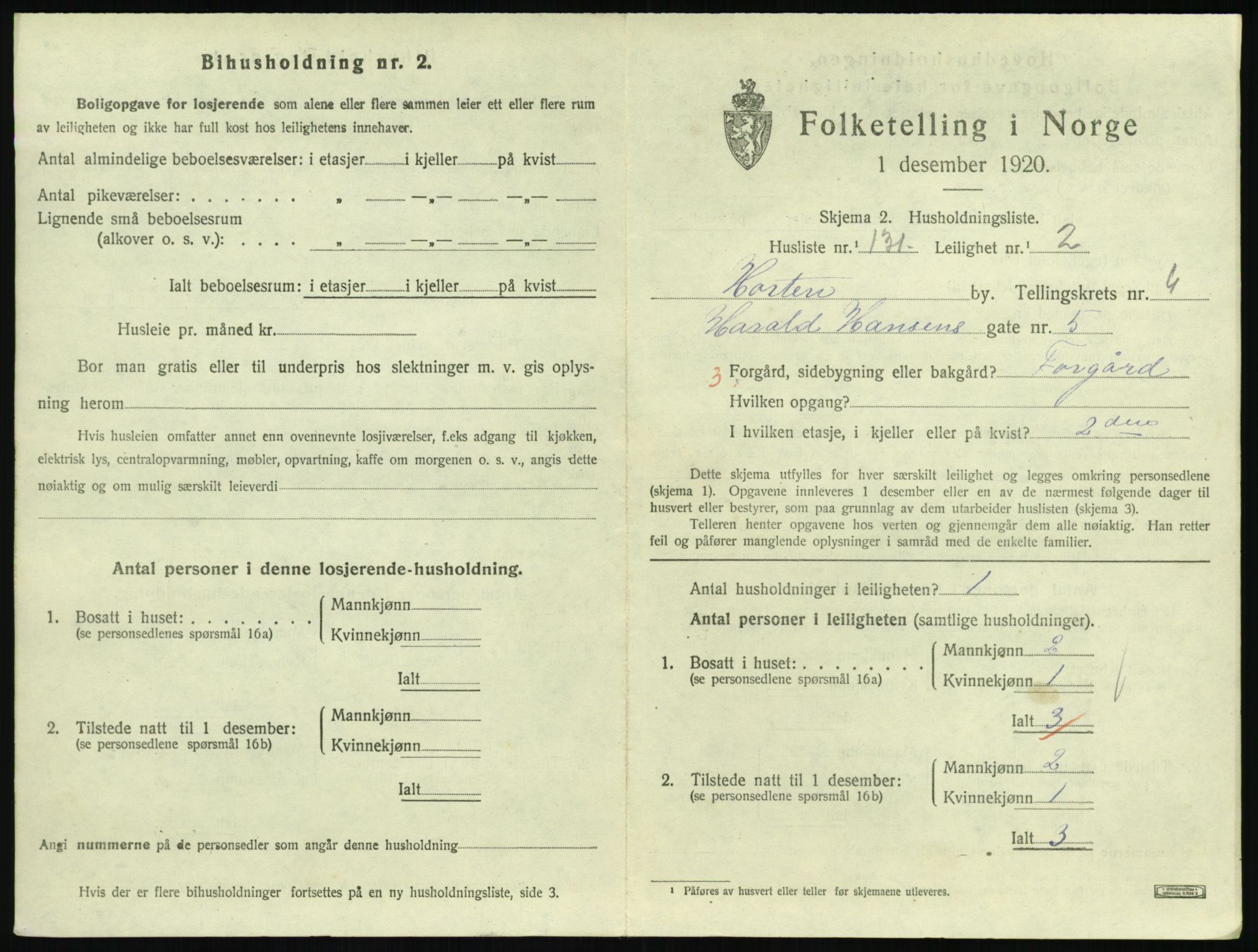 SAKO, 1920 census for Horten, 1920, p. 6887