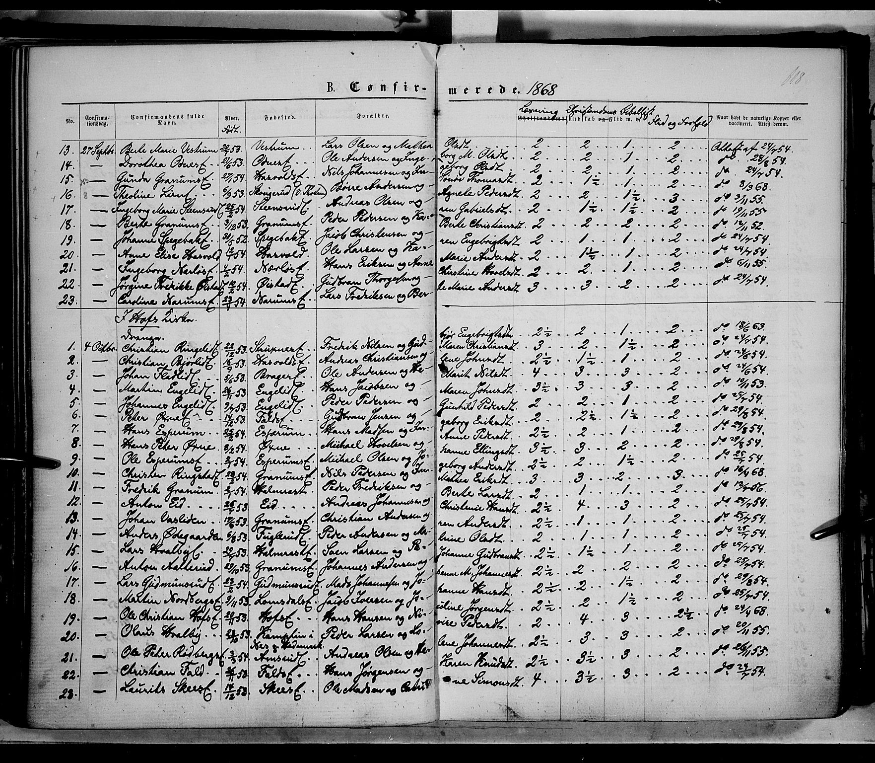 Søndre Land prestekontor, AV/SAH-PREST-122/K/L0001: Parish register (official) no. 1, 1860-1877, p. 118