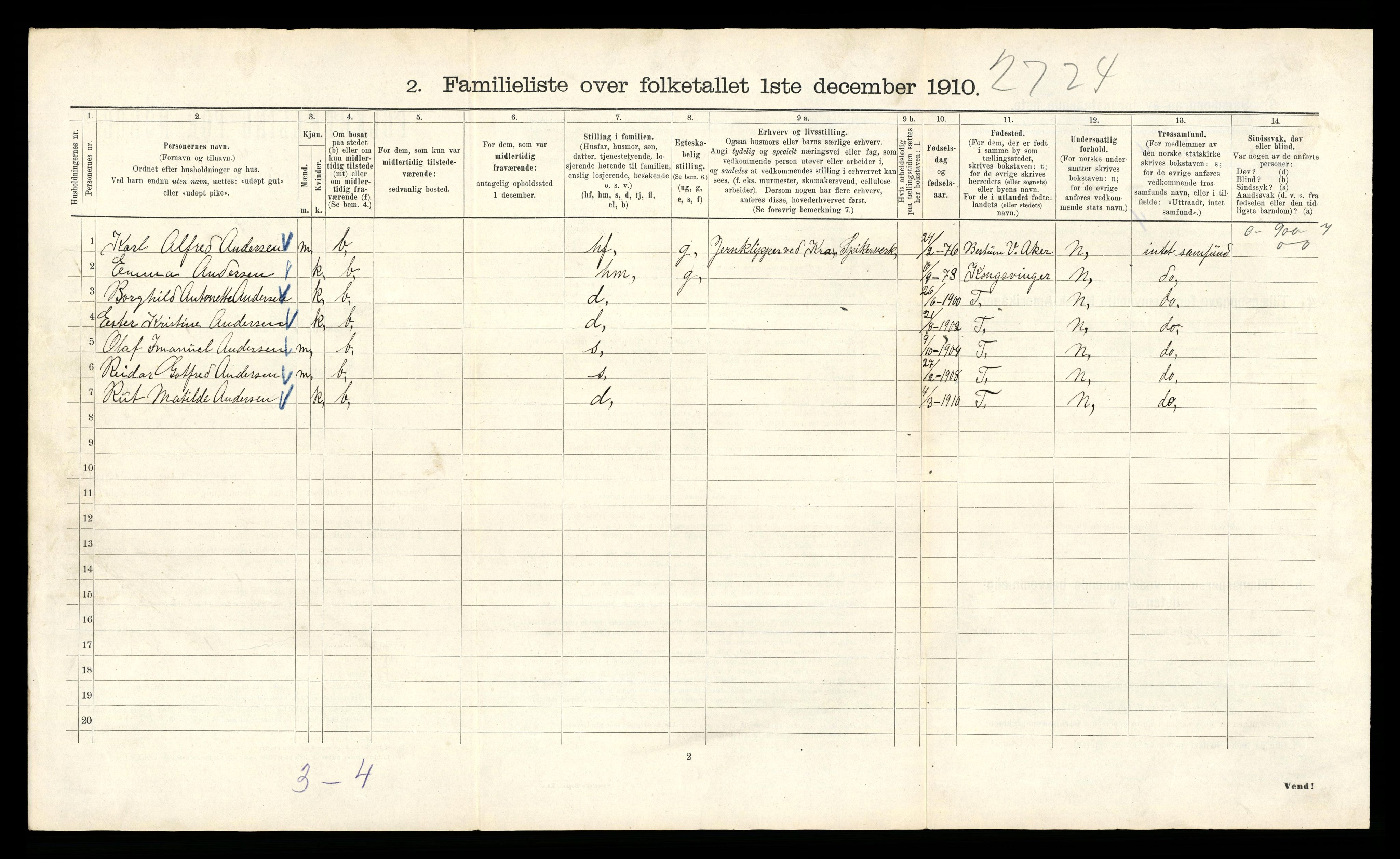 RA, 1910 census for Kristiania, 1910, p. 51634