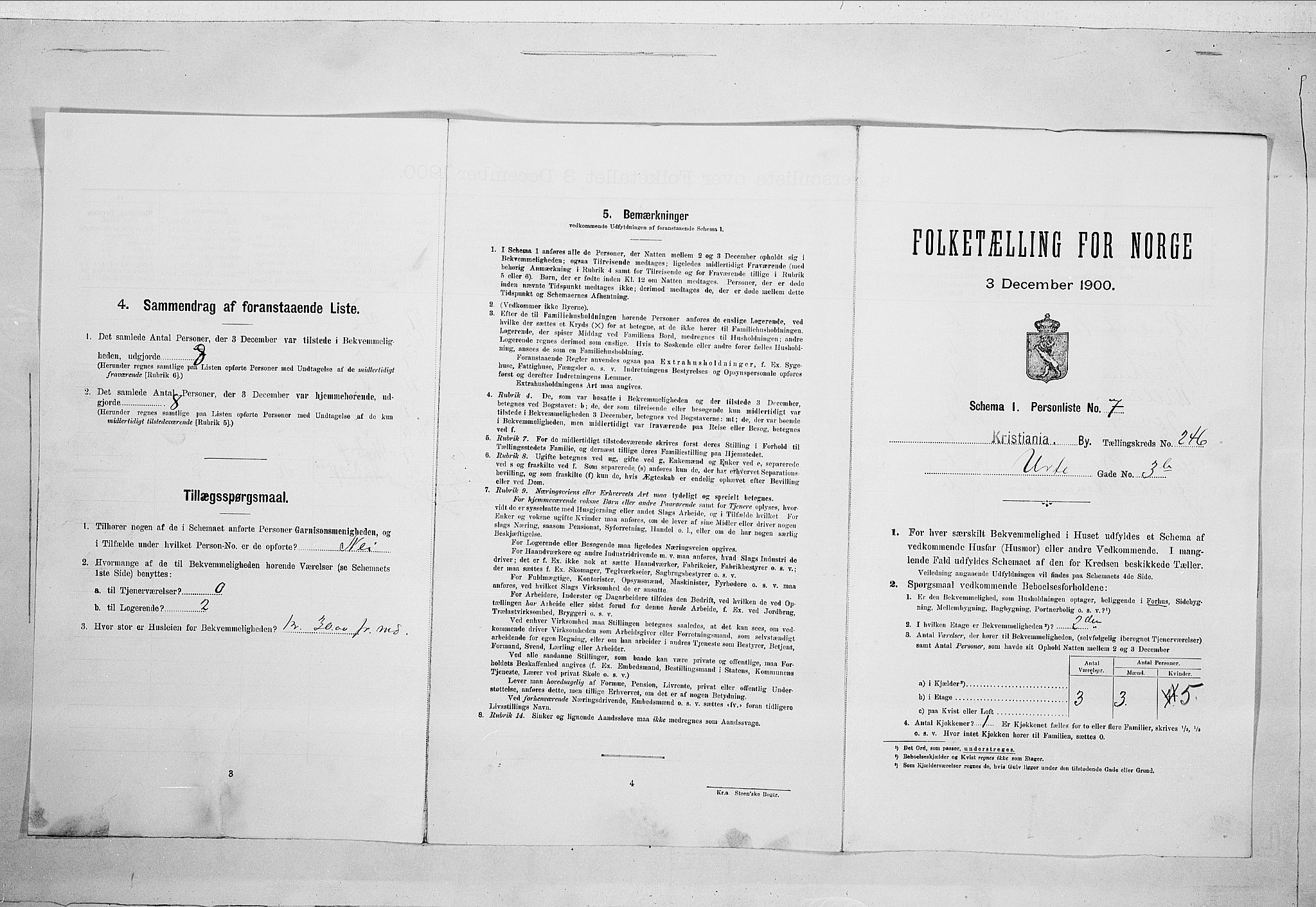 SAO, 1900 census for Kristiania, 1900, p. 108519