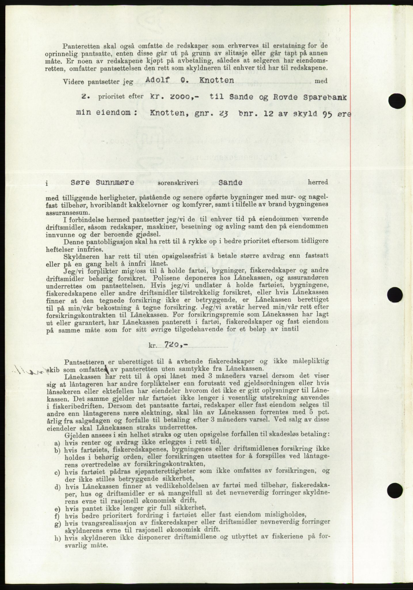 Søre Sunnmøre sorenskriveri, AV/SAT-A-4122/1/2/2C/L0064: Mortgage book no. 58, 1937-1938, Diary no: : 1812/1937