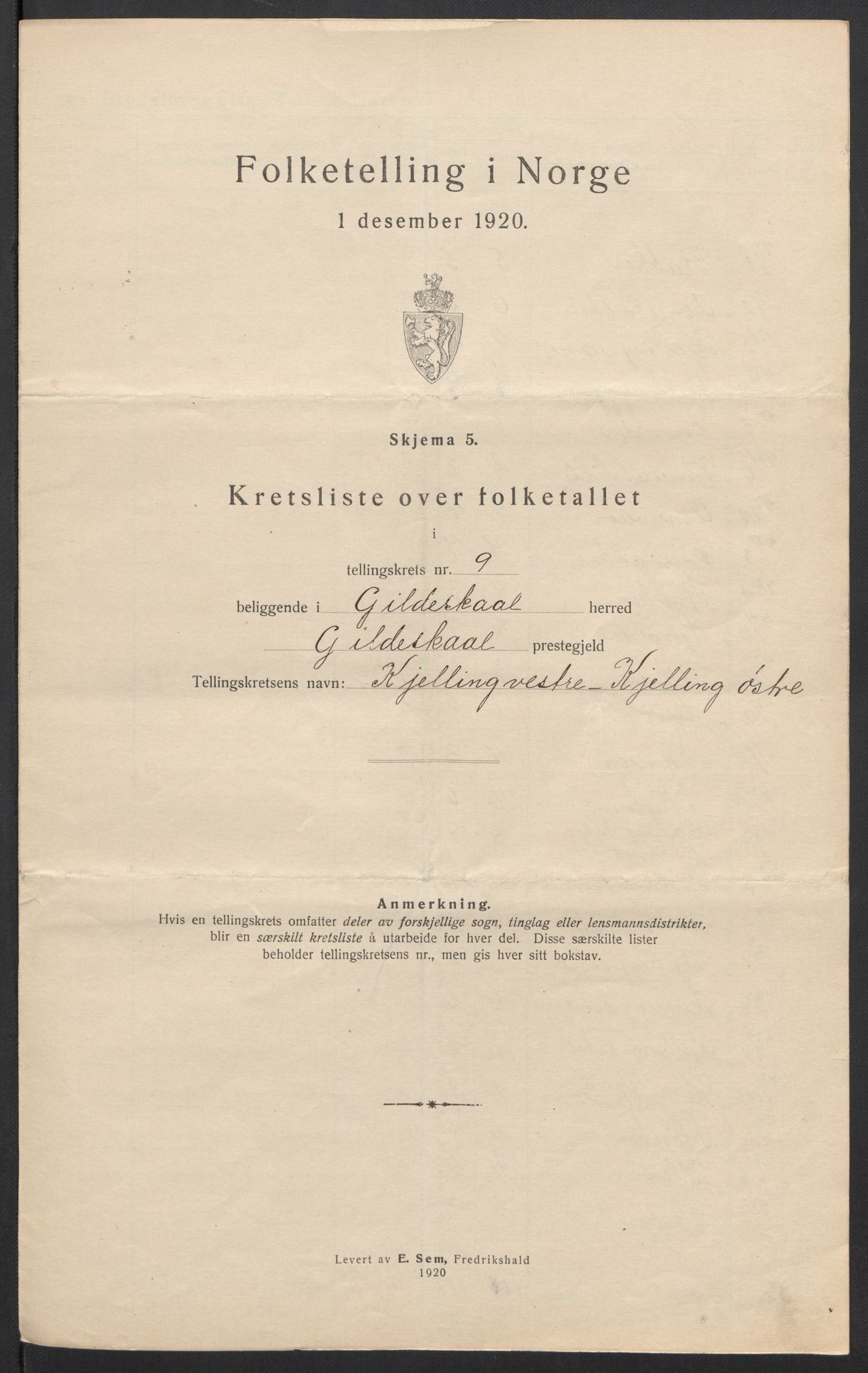 SAT, 1920 census for Gildeskål, 1920, p. 31