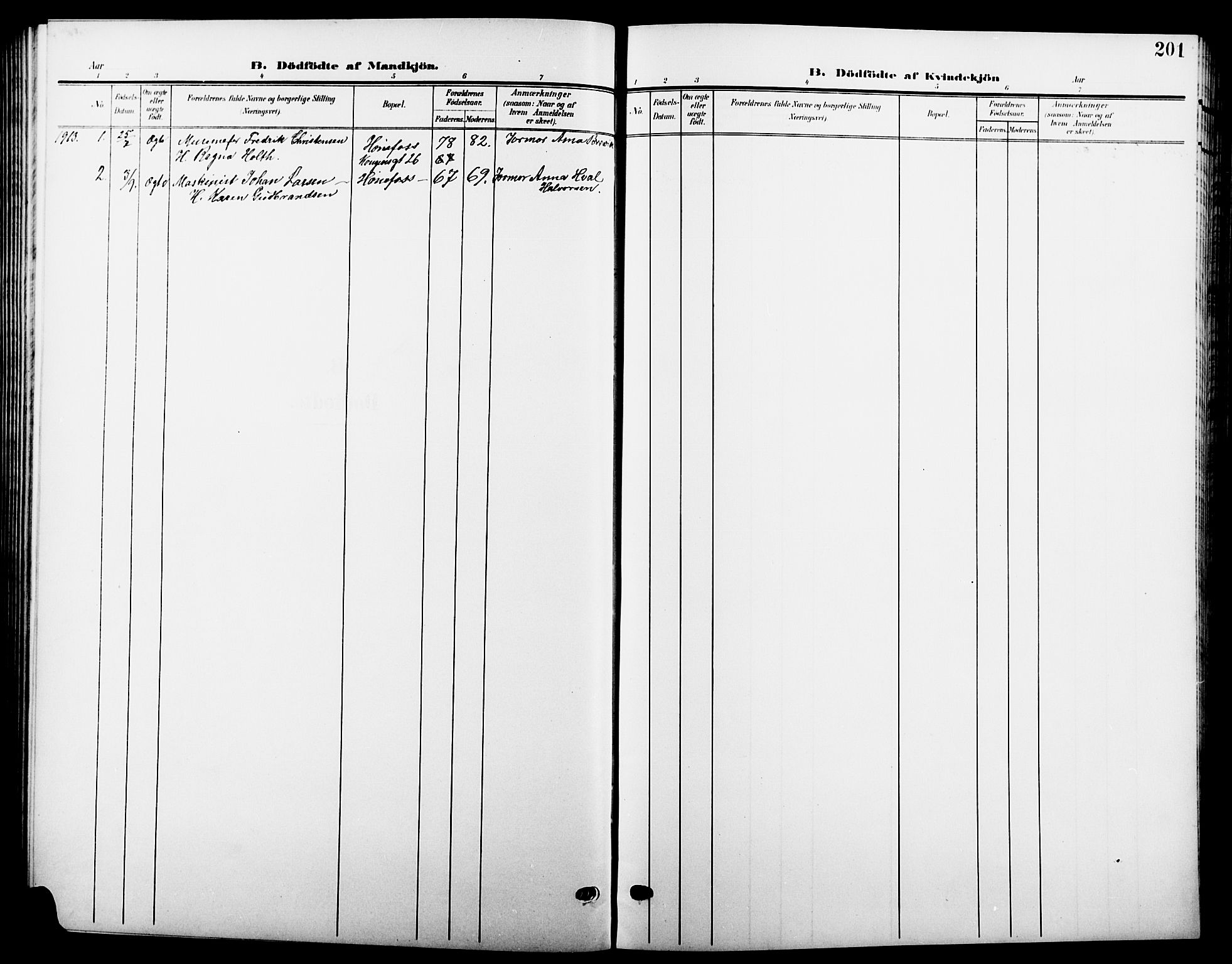 Hønefoss kirkebøker, AV/SAKO-A-609/G/Ga/L0003: Parish register (copy) no. 3, 1905-1925, p. 201