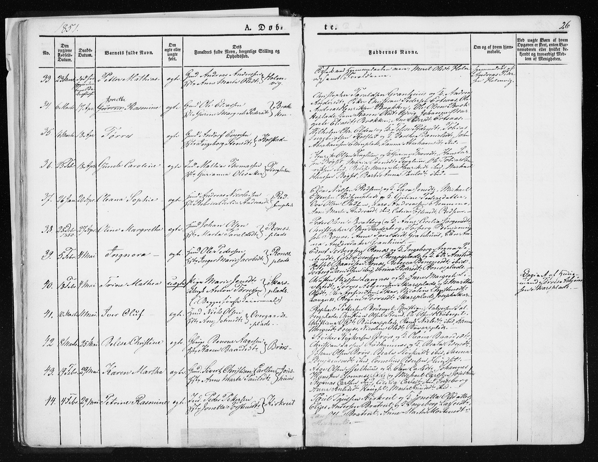 Ministerialprotokoller, klokkerbøker og fødselsregistre - Nord-Trøndelag, AV/SAT-A-1458/741/L0393: Parish register (official) no. 741A07, 1849-1863, p. 26