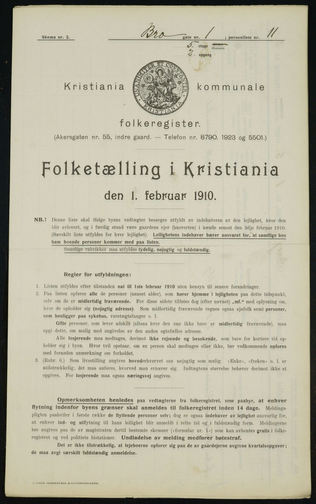 OBA, Municipal Census 1910 for Kristiania, 1910, p. 9290