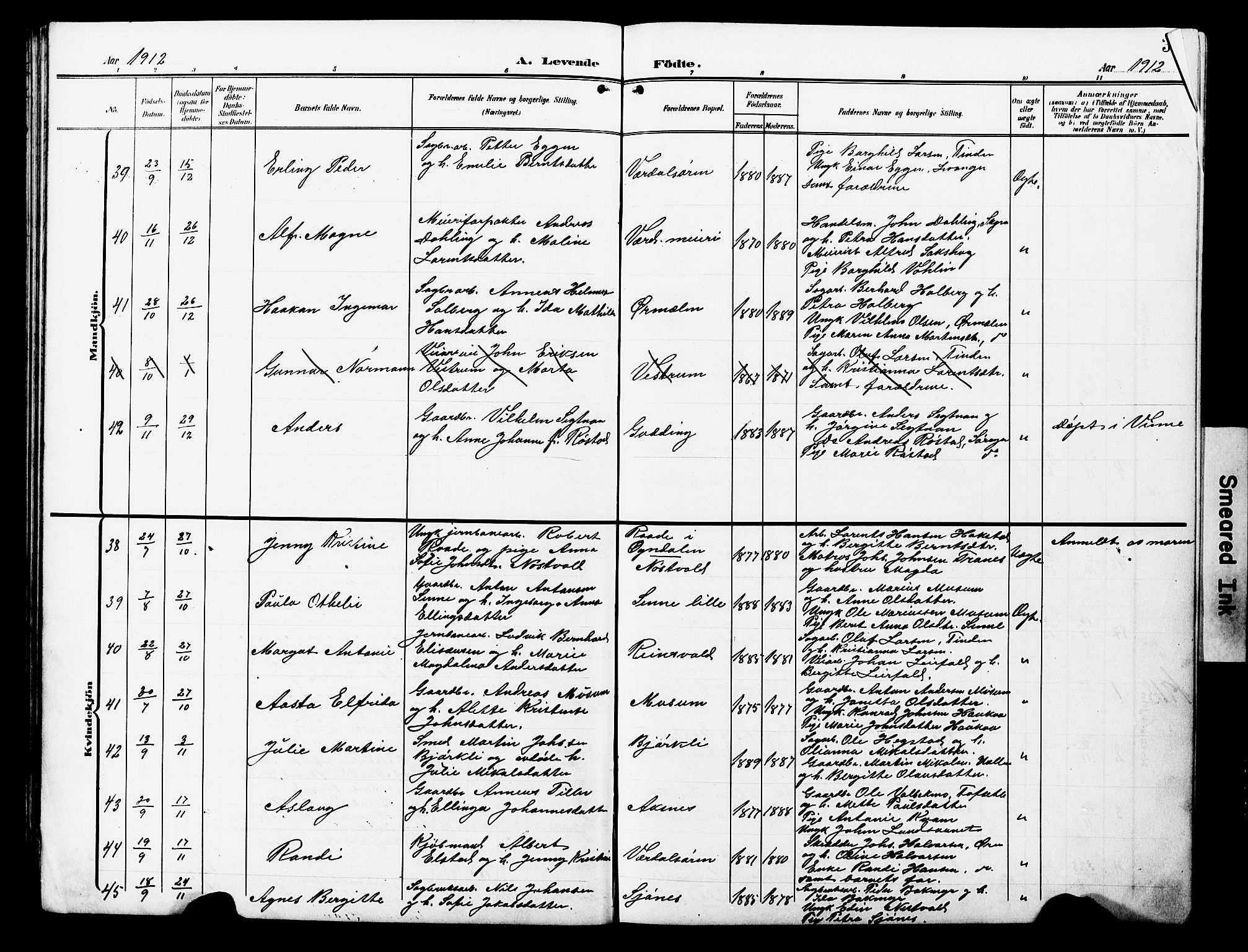Ministerialprotokoller, klokkerbøker og fødselsregistre - Nord-Trøndelag, SAT/A-1458/723/L0258: Parish register (copy) no. 723C06, 1908-1927, p. 35