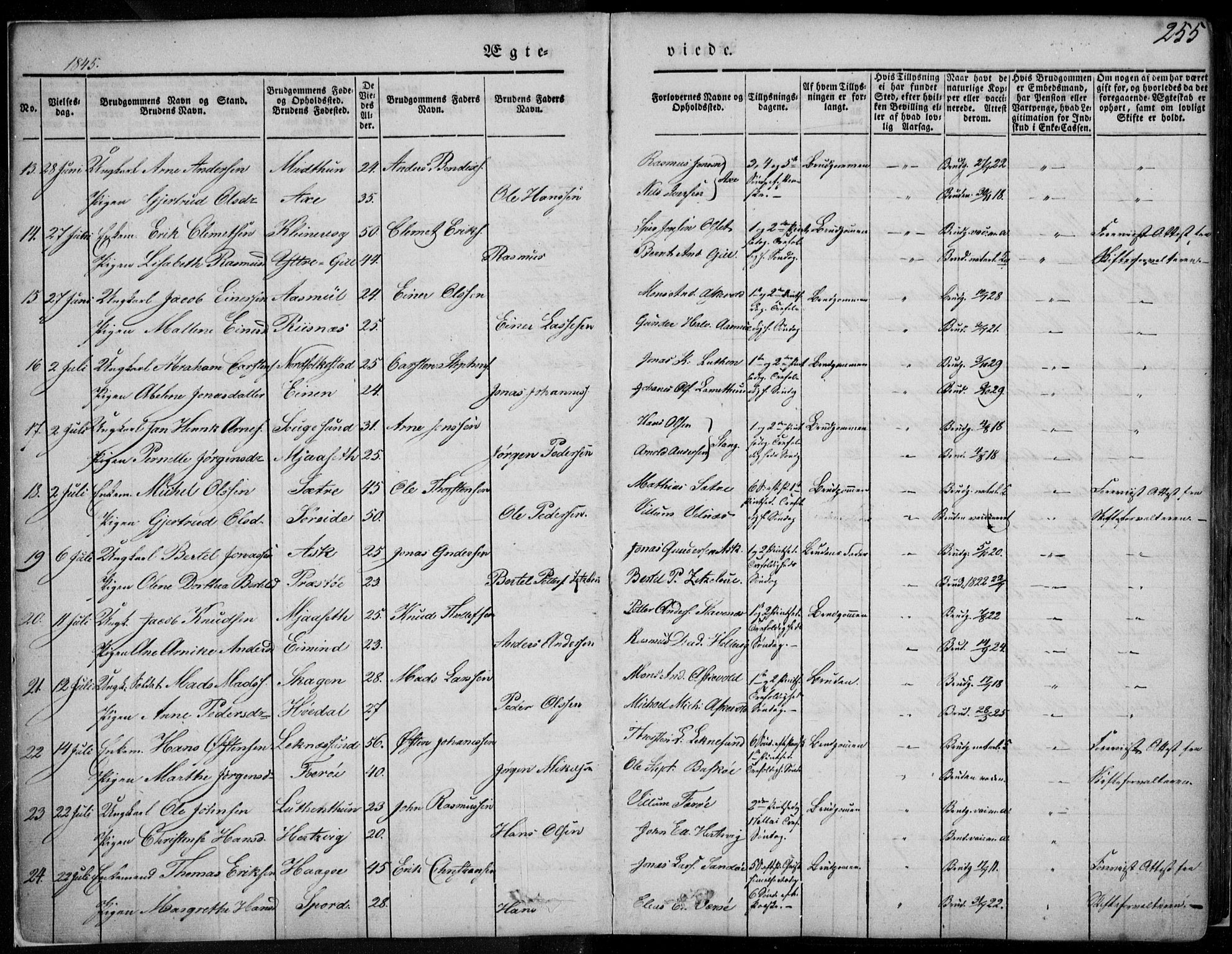 Askvoll sokneprestembete, AV/SAB-A-79501/H/Haa/Haaa/L0011/0002: Parish register (official) no. A 11 II, 1845-1878, p. 255