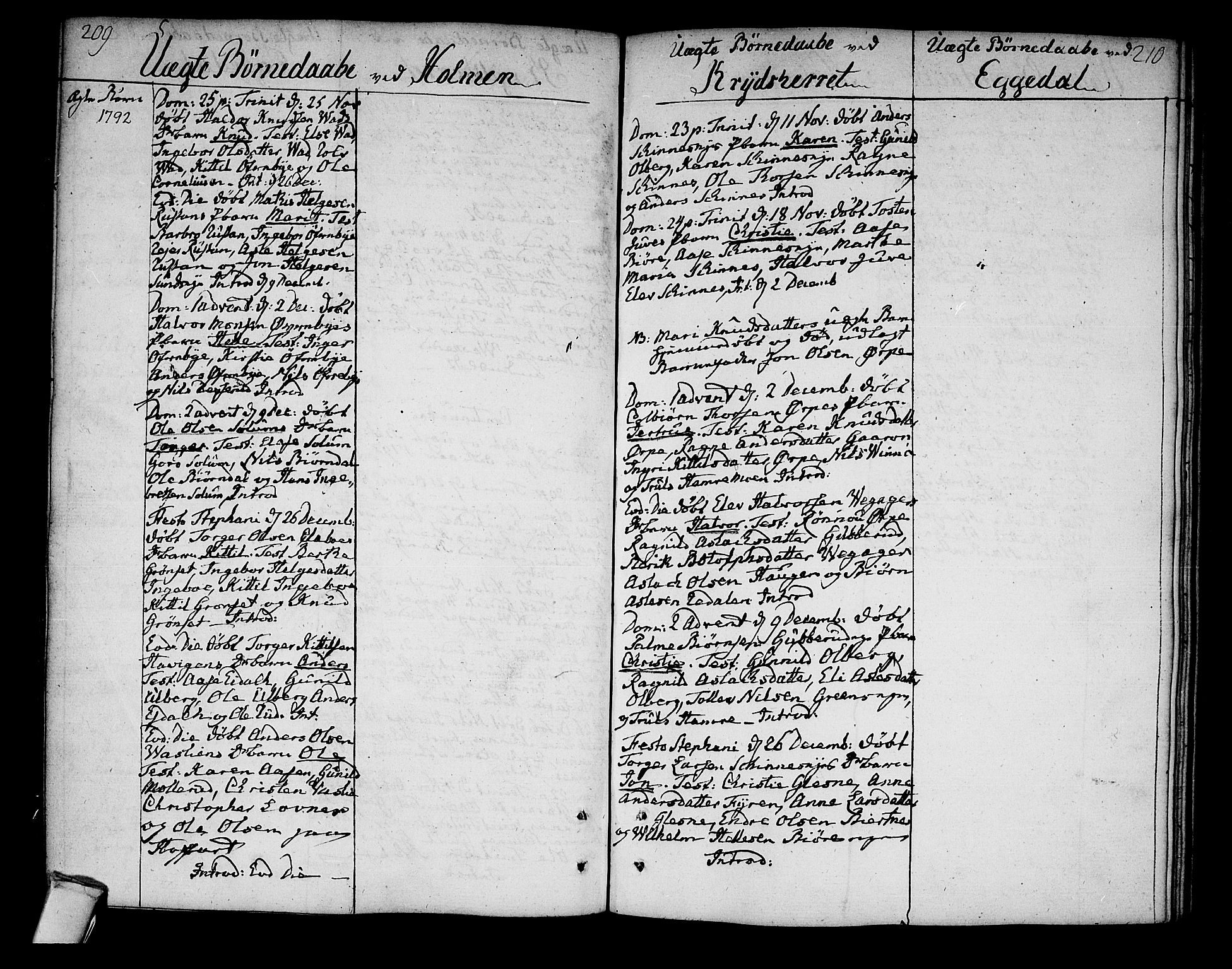 Sigdal kirkebøker, AV/SAKO-A-245/F/Fa/L0002: Parish register (official) no. I 2, 1778-1792, p. 209-210