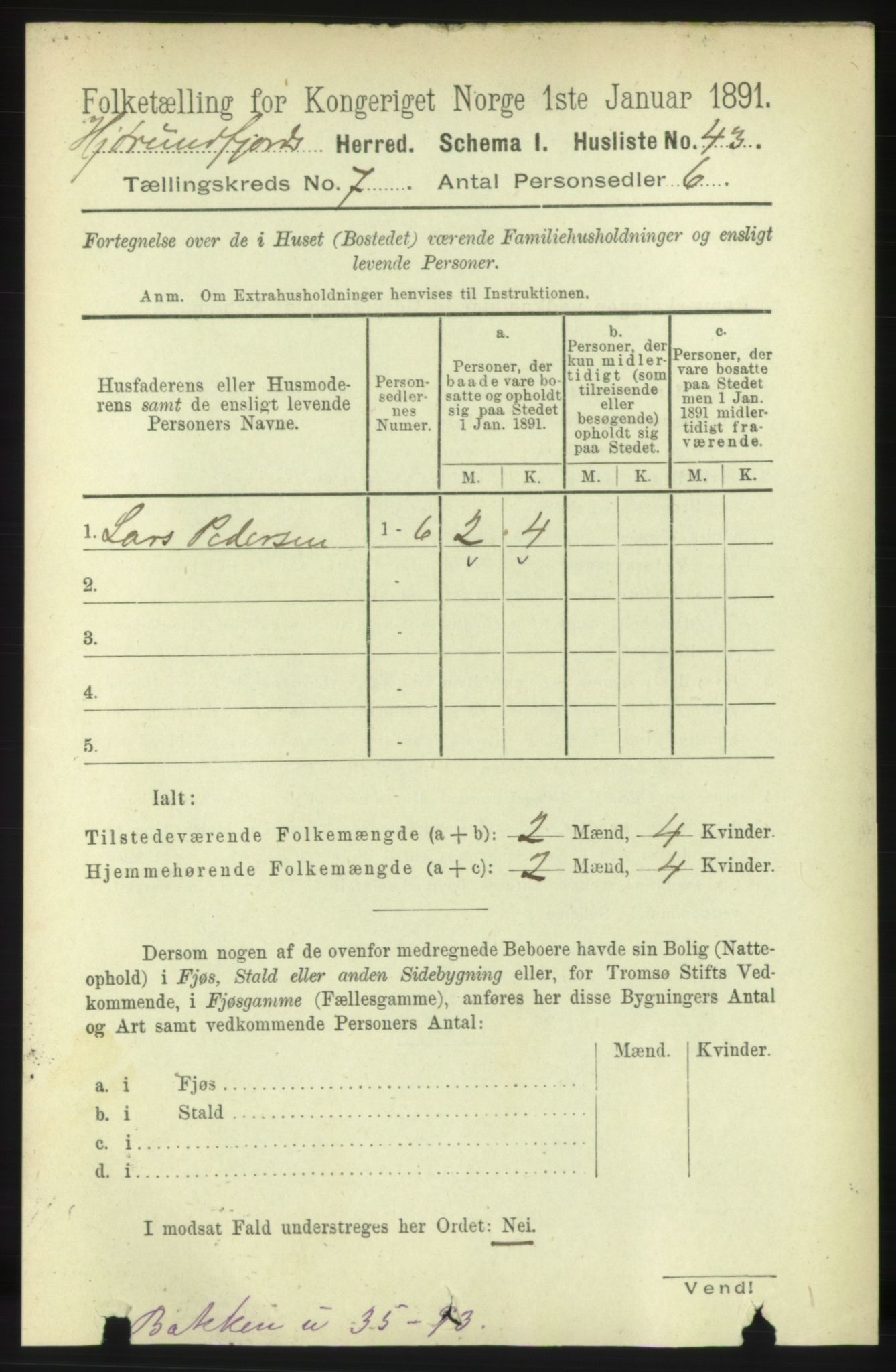 RA, 1891 census for 1522 Hjørundfjord, 1891, p. 1506