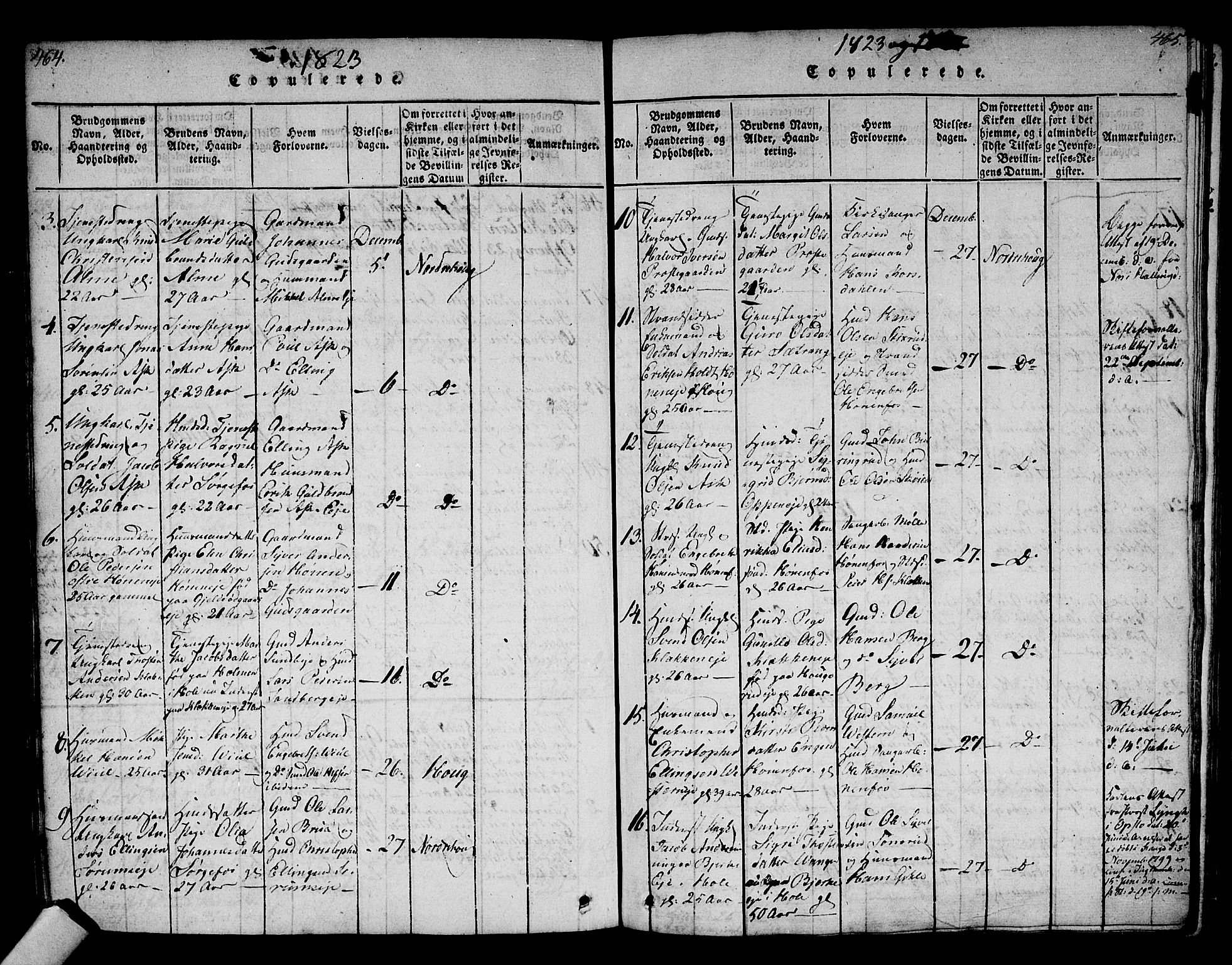 Norderhov kirkebøker, SAKO/A-237/F/Fa/L0008: Parish register (official) no. 8, 1814-1833, p. 464-465