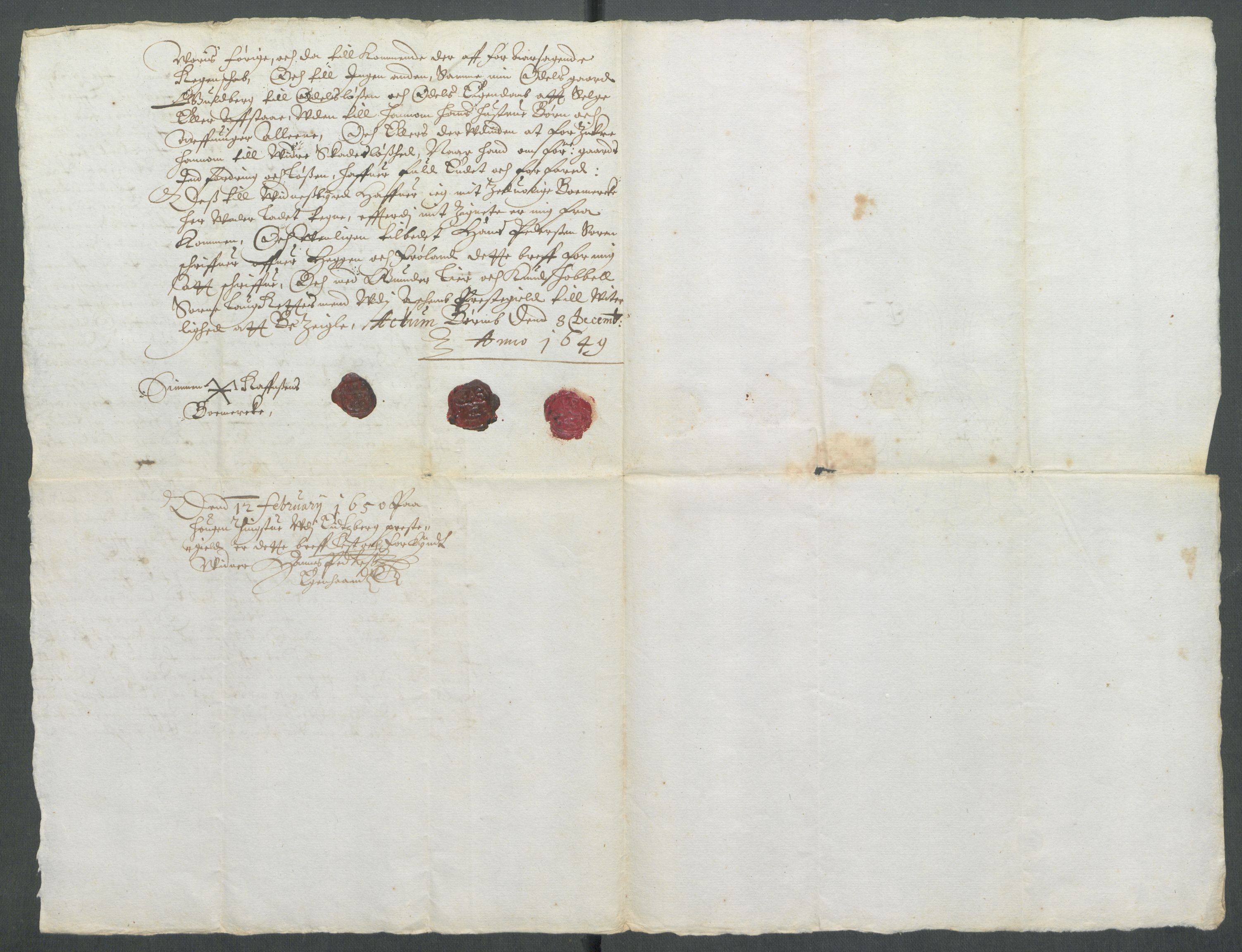 Riksarkivets diplomsamling, RA/EA-5965/F02/L0162: Dokumenter, 1649, p. 84