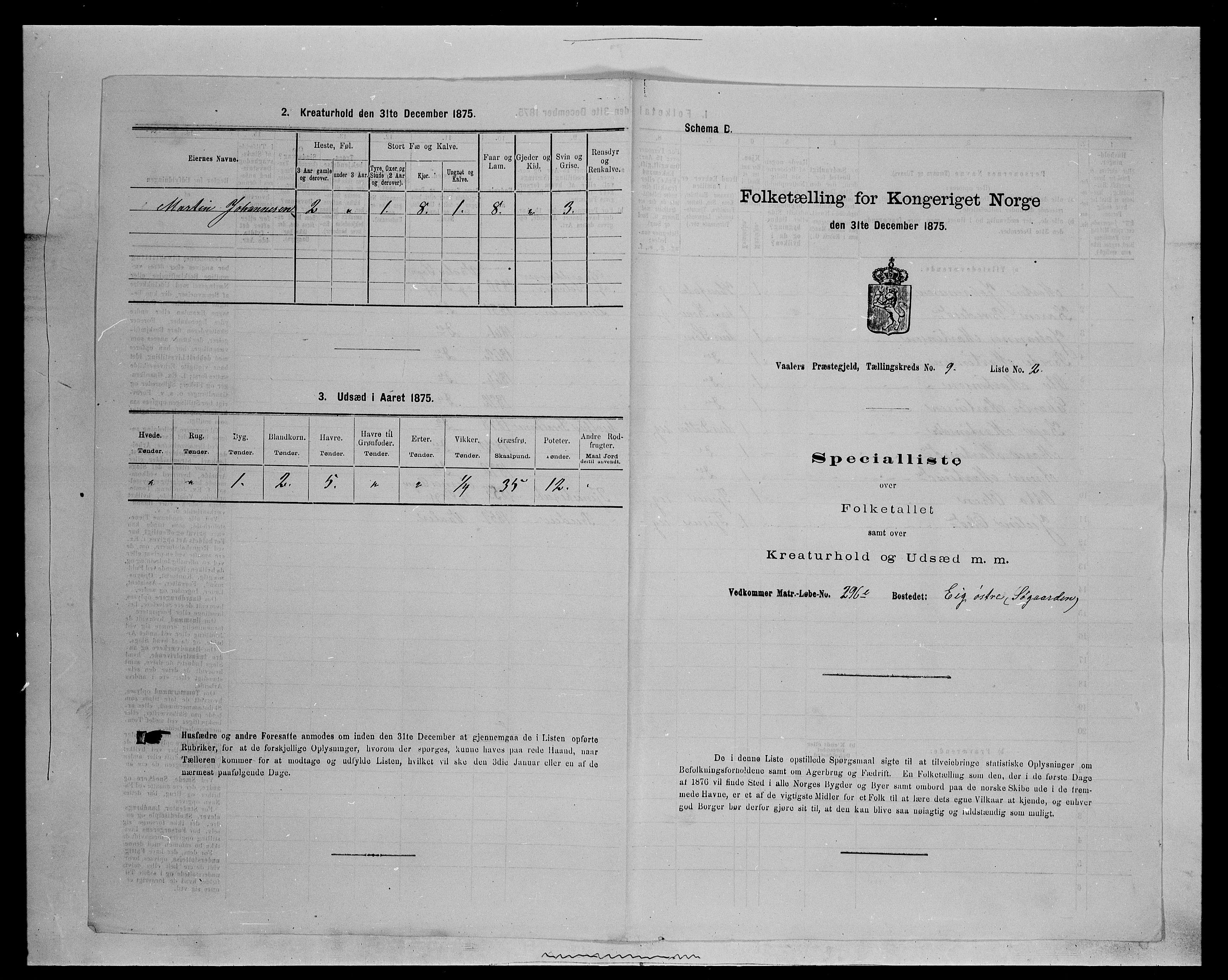 SAH, 1875 census for 0426P Våler parish (Hedmark), 1875, p. 1184