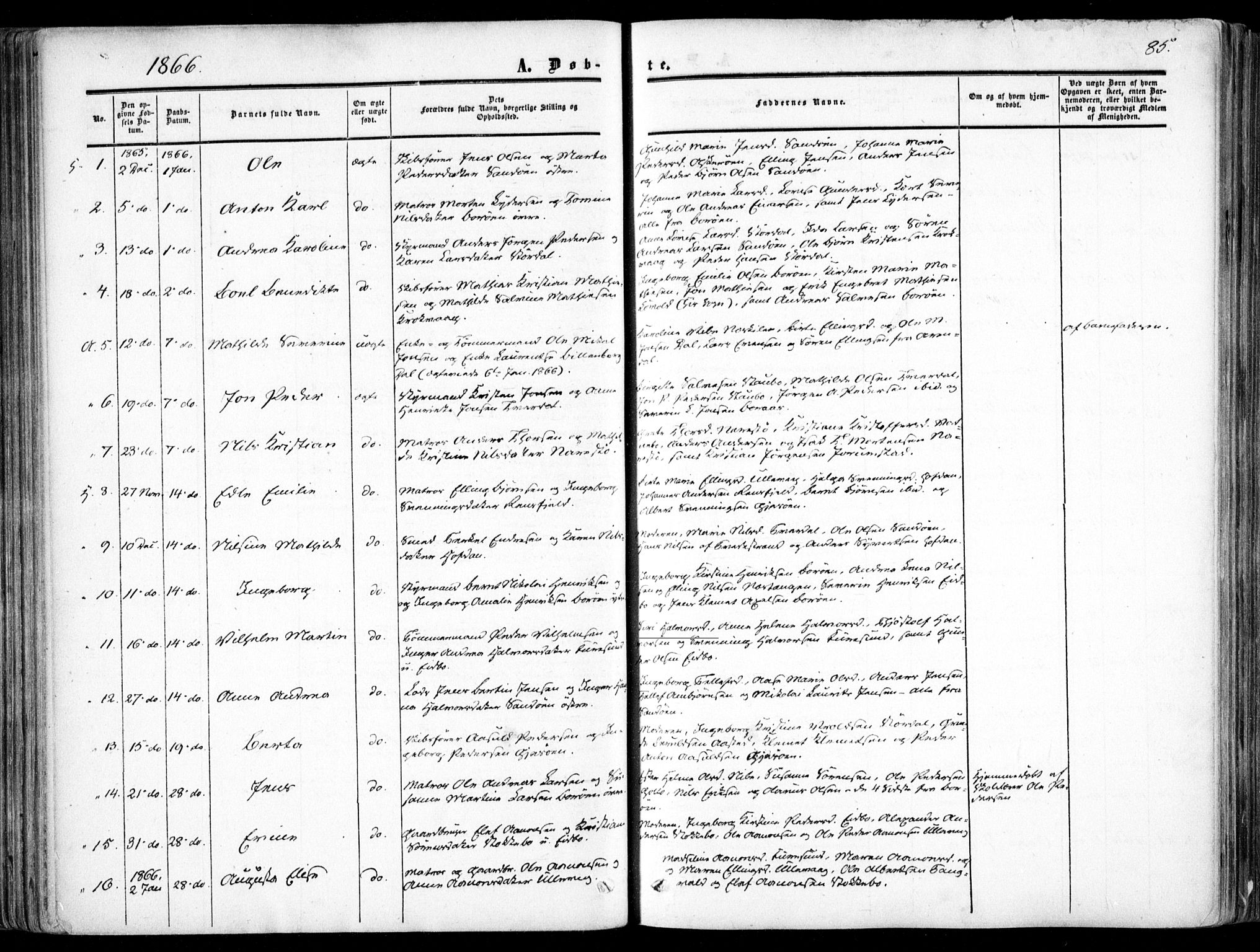 Dypvåg sokneprestkontor, AV/SAK-1111-0007/F/Fa/Faa/L0006: Parish register (official) no. A 6, 1855-1872, p. 85