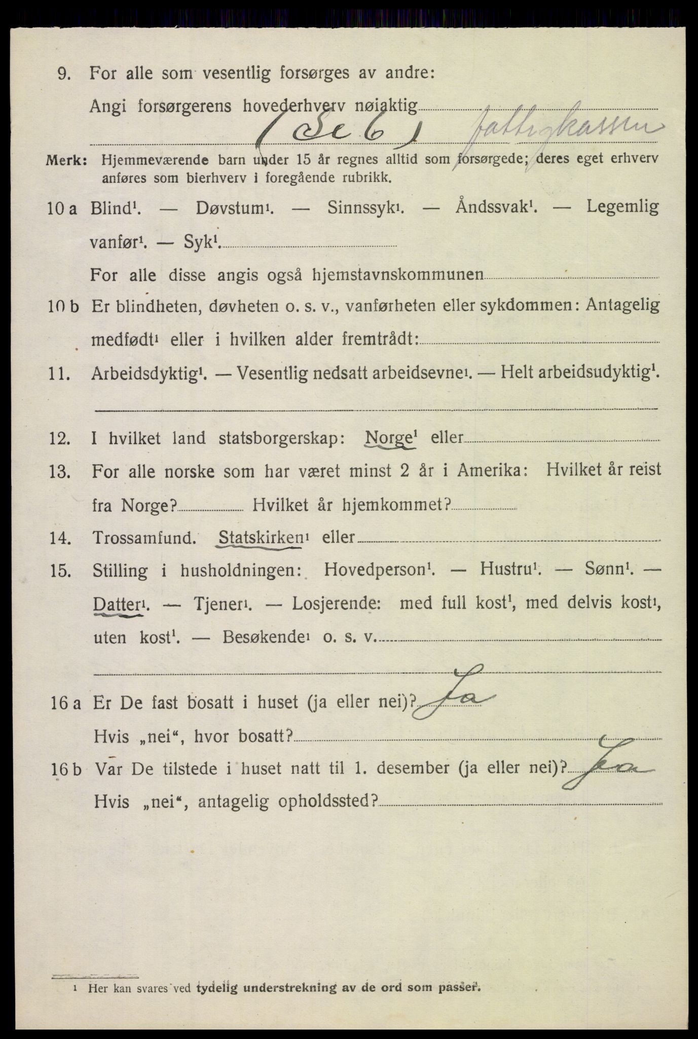 SAH, 1920 census for Snertingdal, 1920, p. 968