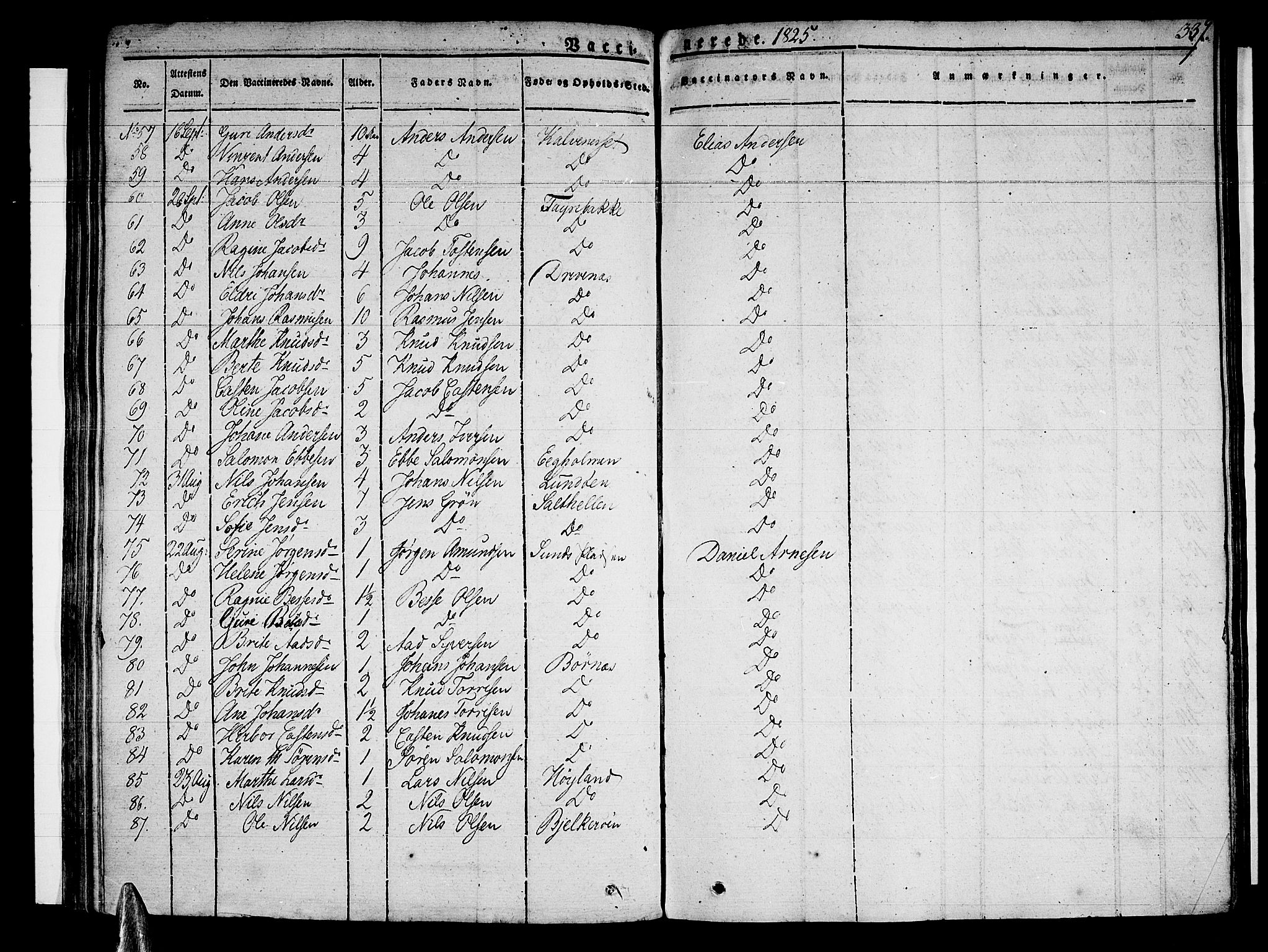 Sund sokneprestembete, AV/SAB-A-99930: Parish register (official) no. A 12, 1825-1835, p. 337