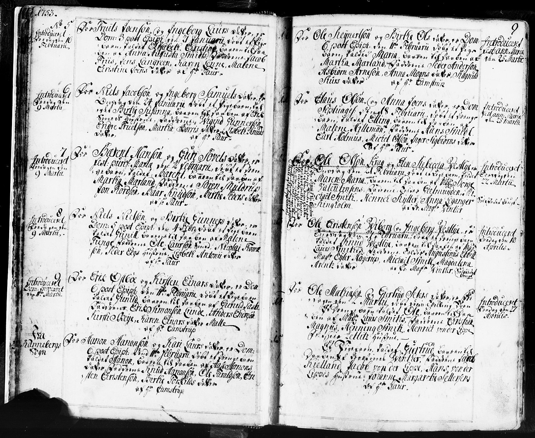 Domkirken sokneprestkontor, SAST/A-101812/001/30/30BB/L0004: Parish register (copy) no. B 4, 1752-1790, p. 9