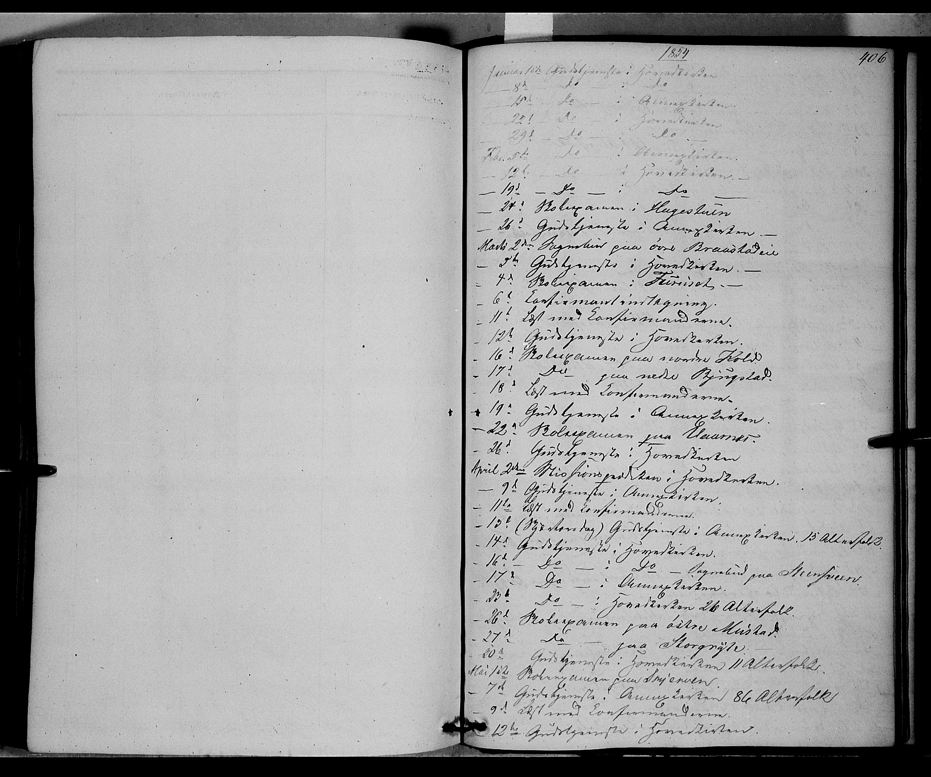 Vardal prestekontor, AV/SAH-PREST-100/H/Ha/Haa/L0006: Parish register (official) no. 6, 1854-1866, p. 406