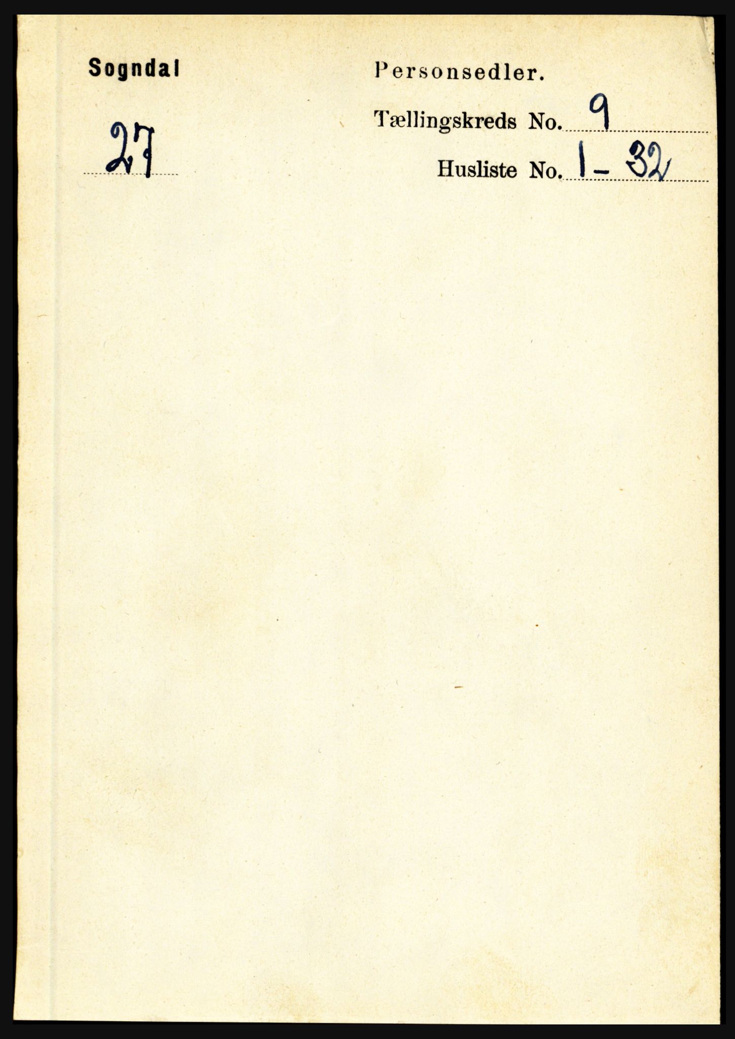 RA, 1891 census for 1420 Sogndal, 1891, p. 3680