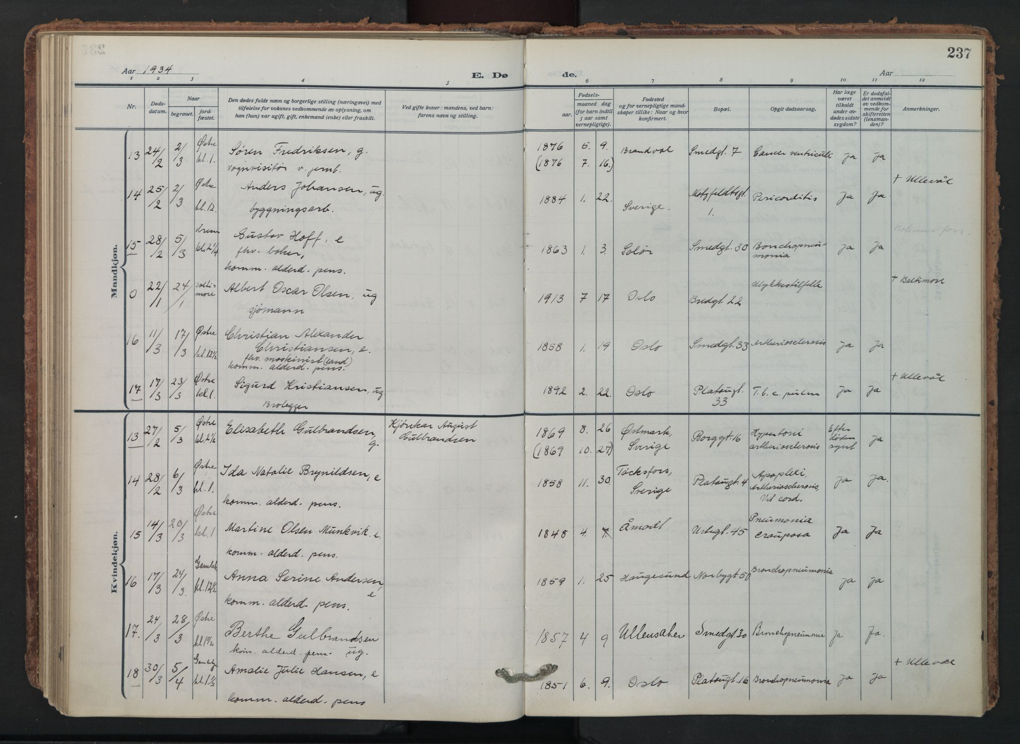 Grønland prestekontor Kirkebøker, SAO/A-10848/F/Fa/L0019: Parish register (official) no. 19, 1918-1938, p. 237