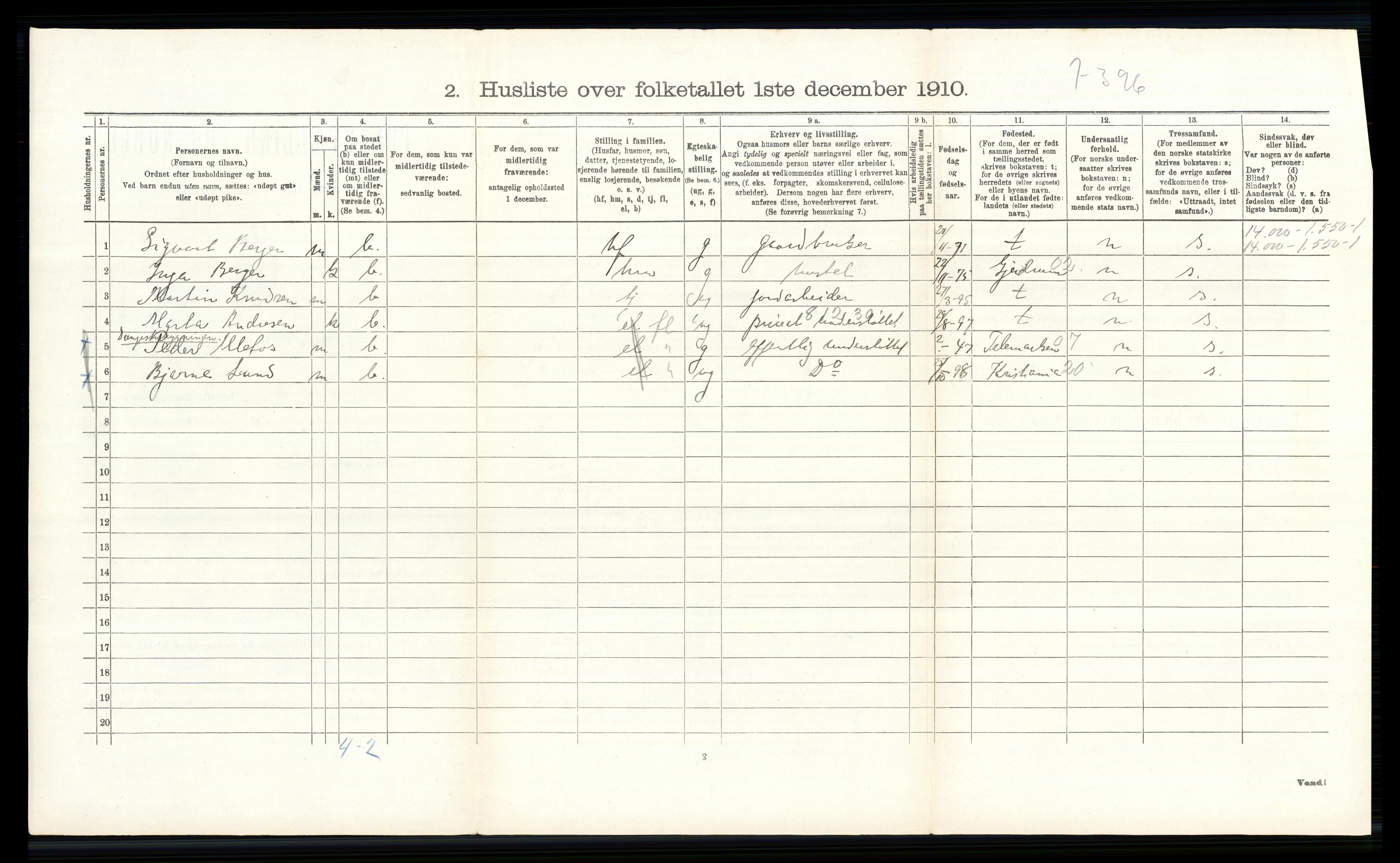 RA, 1910 census for Skedsmo, 1910, p. 758