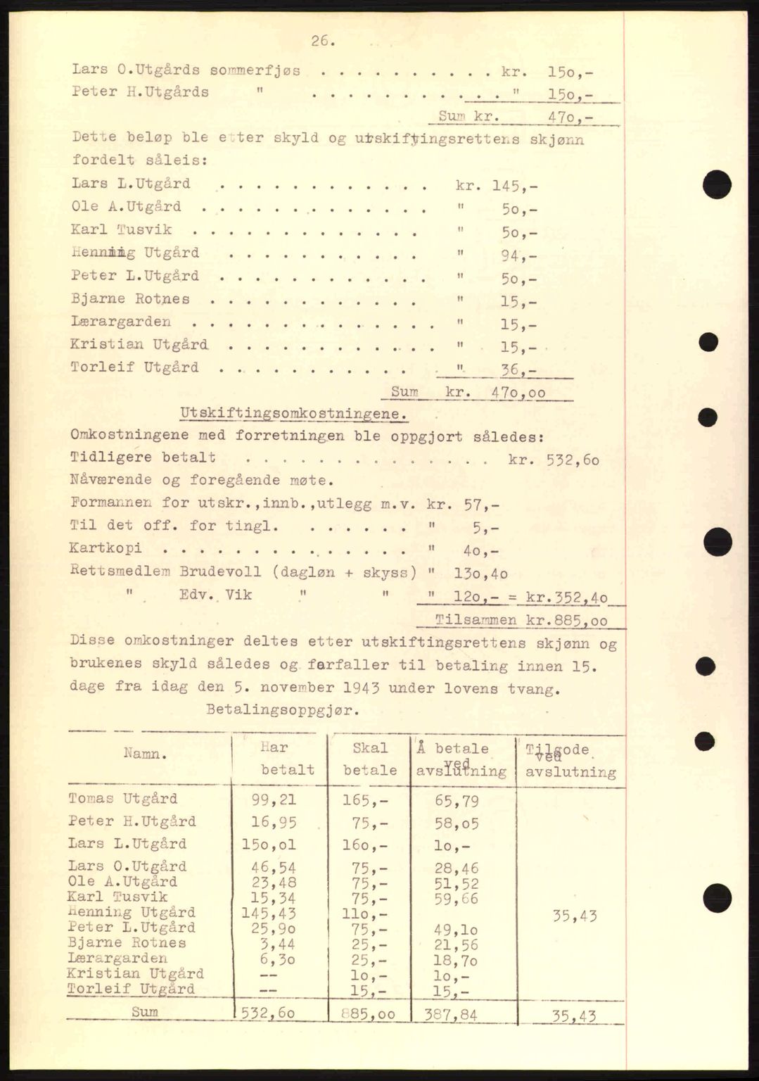 Nordre Sunnmøre sorenskriveri, AV/SAT-A-0006/1/2/2C/2Ca: Mortgage book no. A17, 1943-1944, Diary no: : 241/1944