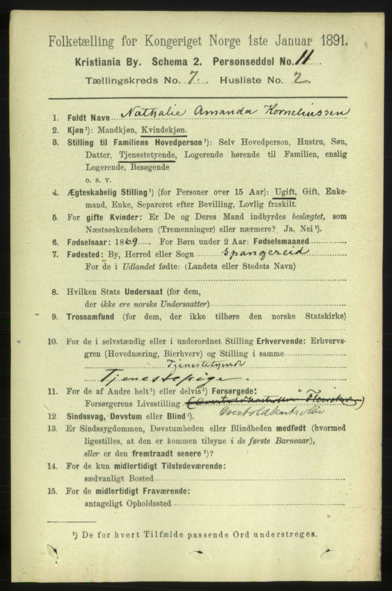 RA, 1891 census for 0301 Kristiania, 1891, p. 2797